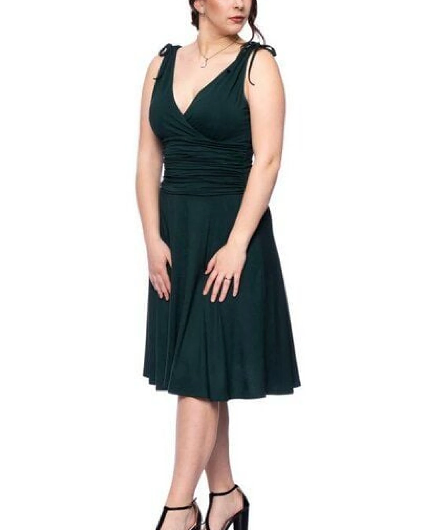 Ingoria VERIA Midi Kleid in Wickeloptik mit gerafftem Taillenbund – Ansicht 4