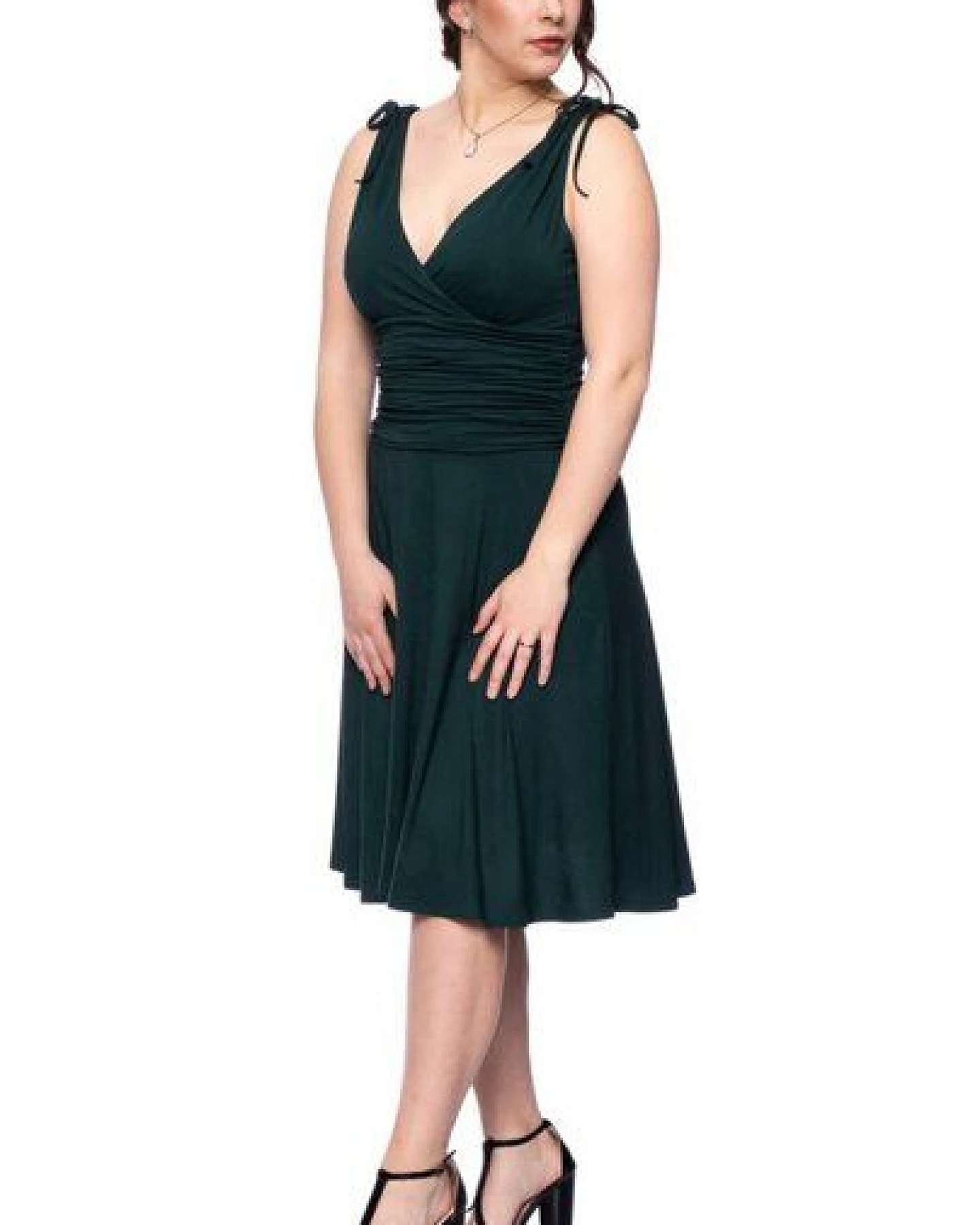 Ingoria VERIA Midi Kleid in Wickeloptik mit gerafftem Taillenbund – Ansicht 4