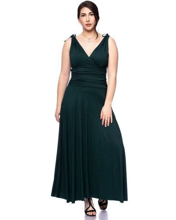 Ingoria VERIA Maxi Kleid in Wickeloptik mit gerafftem Taillenbund