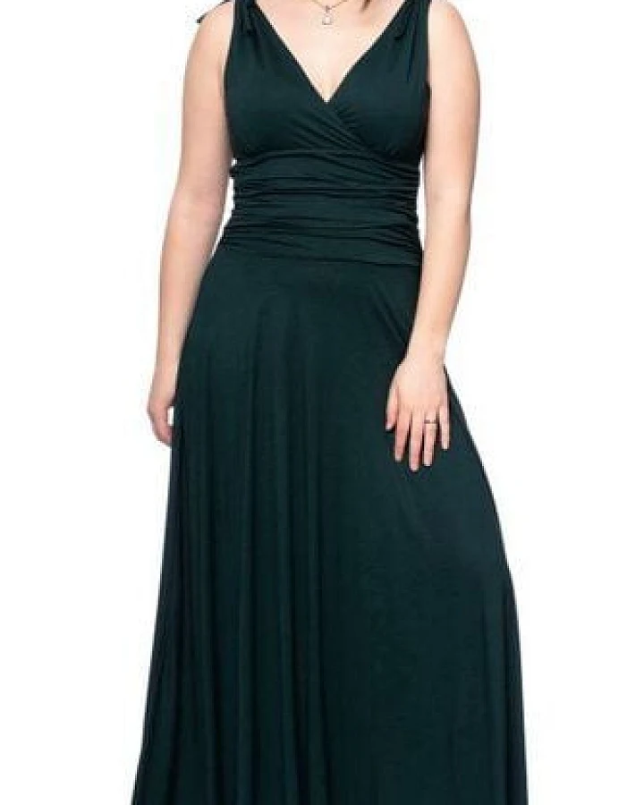 Ingoria VERIA Maxi Kleid in Wickeloptik mit gerafftem Taillenbund