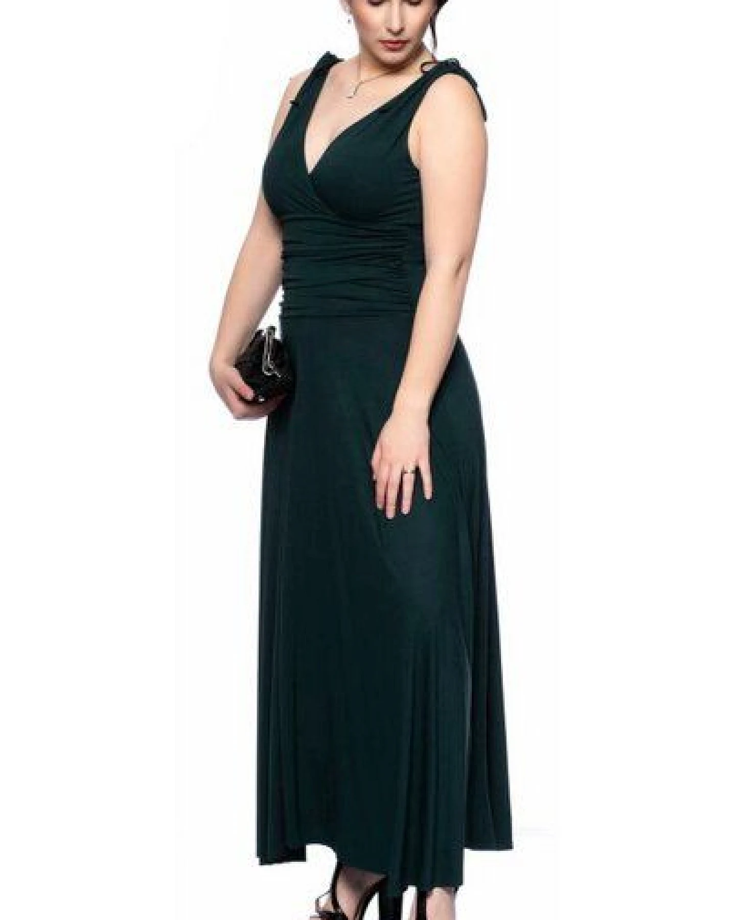 Ingoria VERIA Maxi Kleid in Wickeloptik mit gerafftem Taillenbund – Ansicht 3