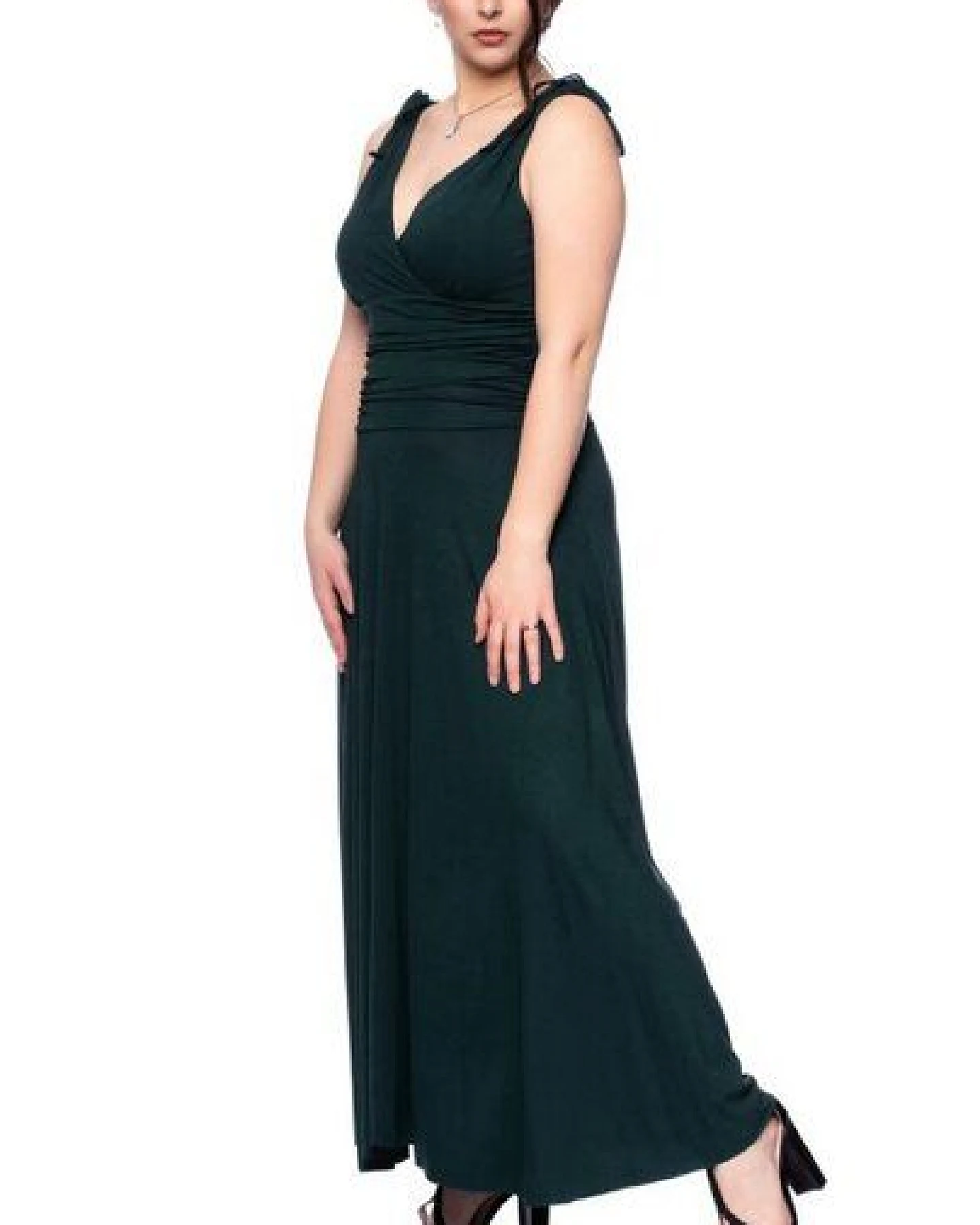 Ingoria VERIA Maxi Kleid in Wickeloptik mit gerafftem Taillenbund – Ansicht 2