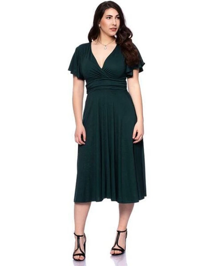 Ingoria NORA Midikleid in Wickeloptik mit geraffter Taille