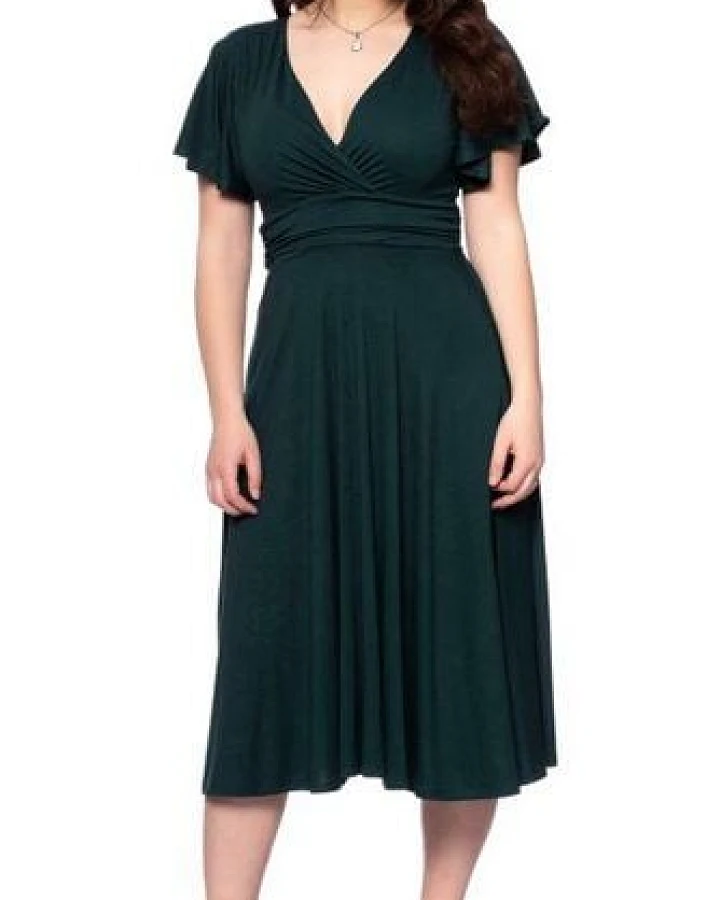 Ingoria NORA Midikleid in Wickeloptik mit geraffter Taille