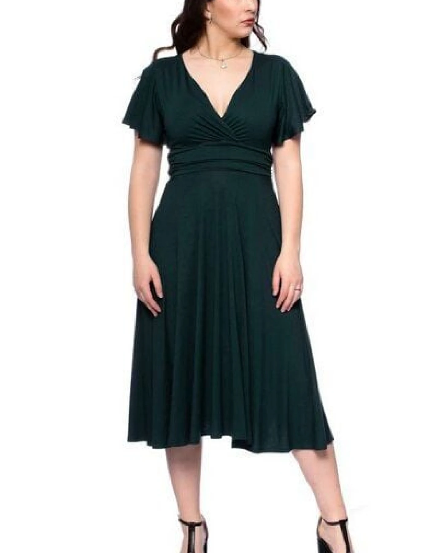 Ingoria NORA Midikleid in Wickeloptik mit geraffter Taille – Ansicht 3