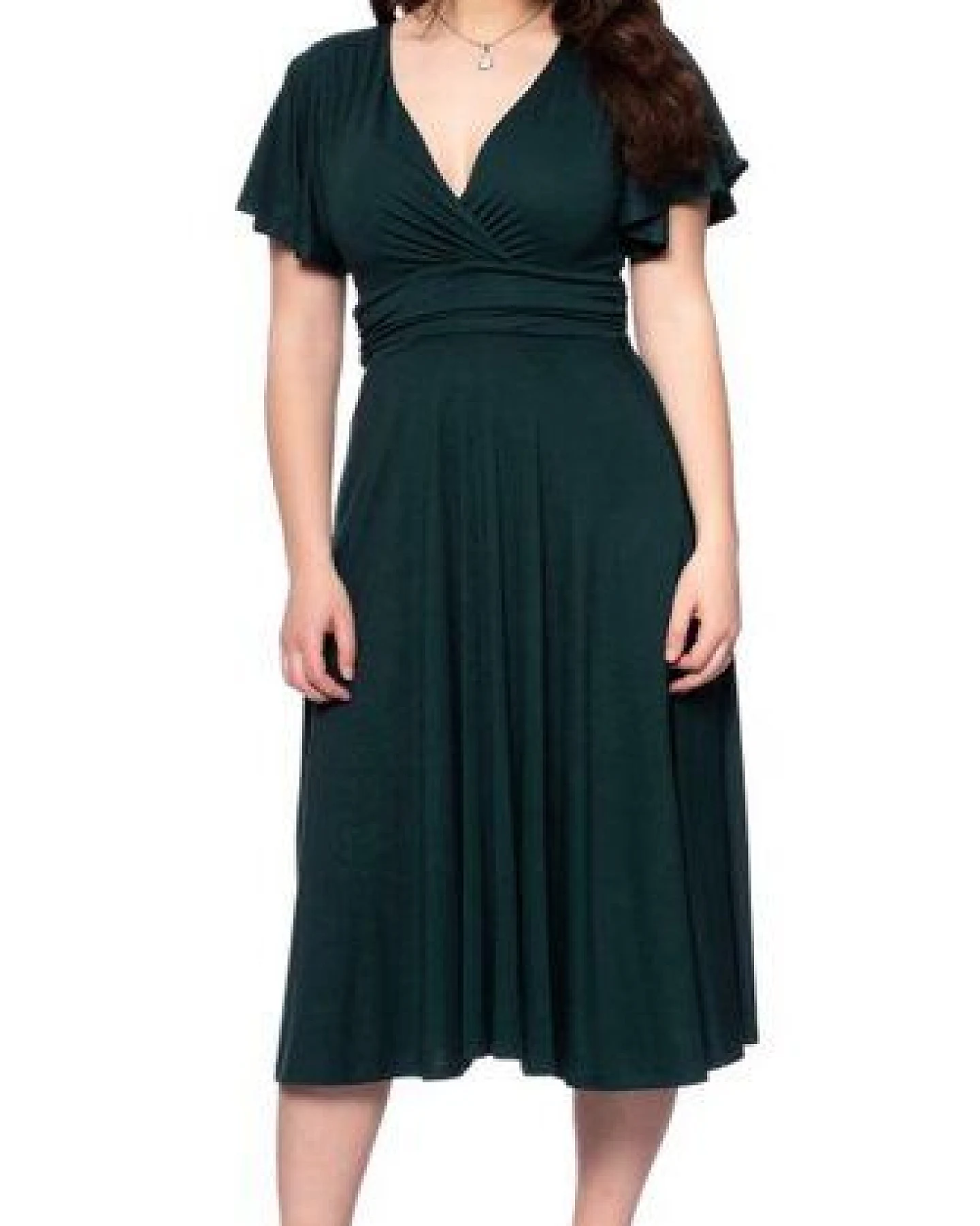 Ingoria NORA Midikleid in Wickeloptik mit geraffter Taille – Ansicht 2