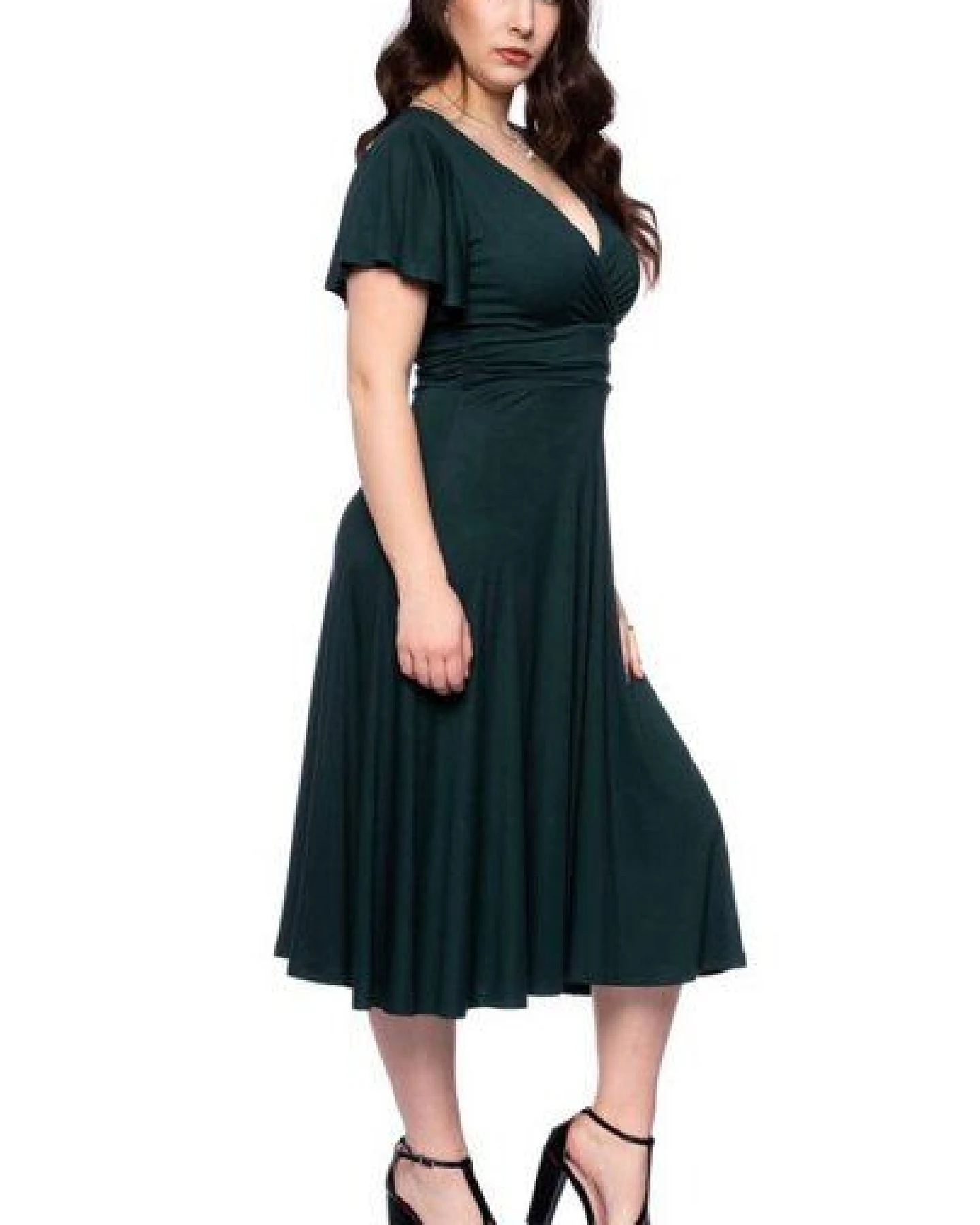 Ingoria NORA Midikleid in Wickeloptik mit geraffter Taille – Ansicht 4