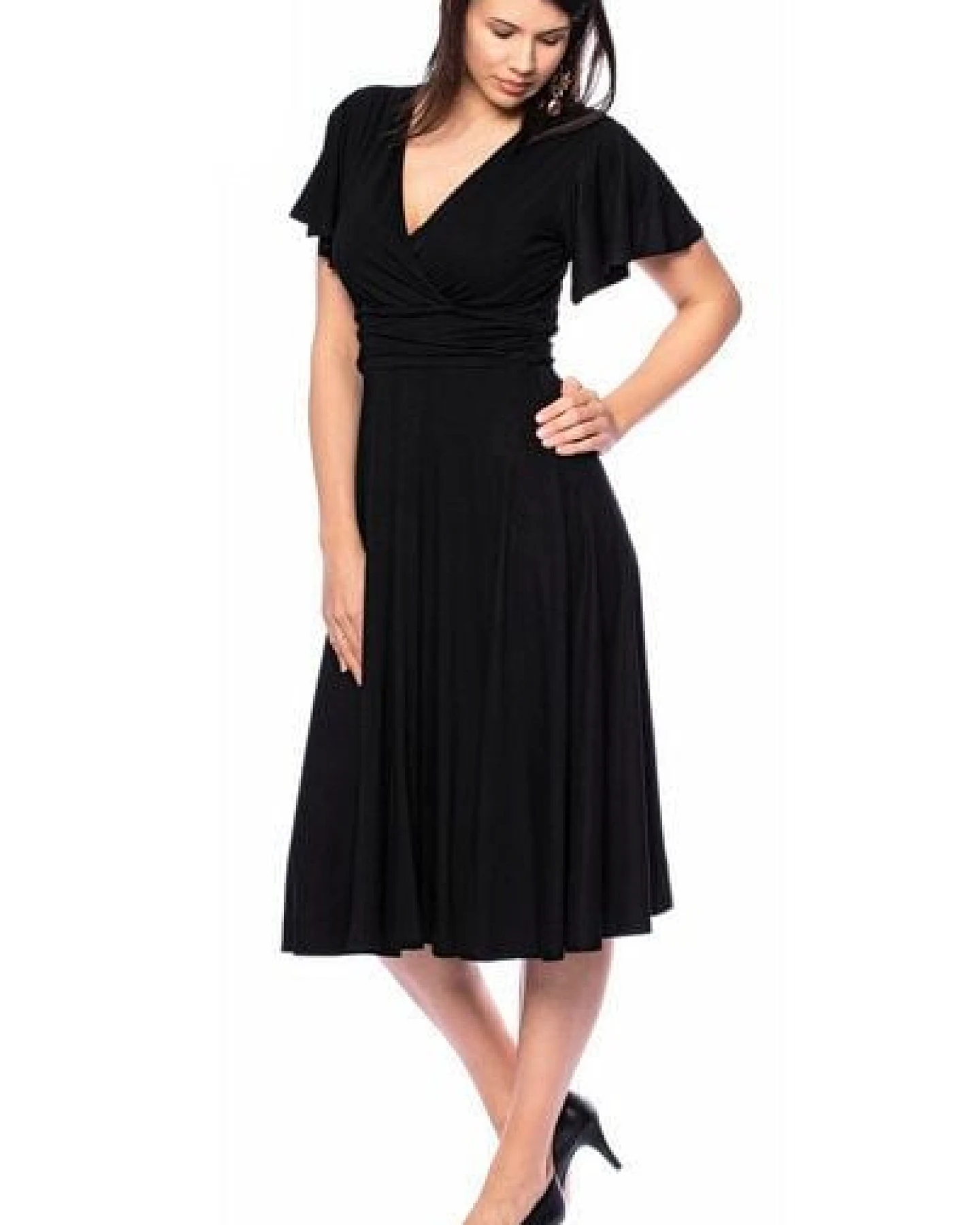 Ingoria NORA Midikleid in Wickeloptik mit geraffter Taille – Ansicht 4