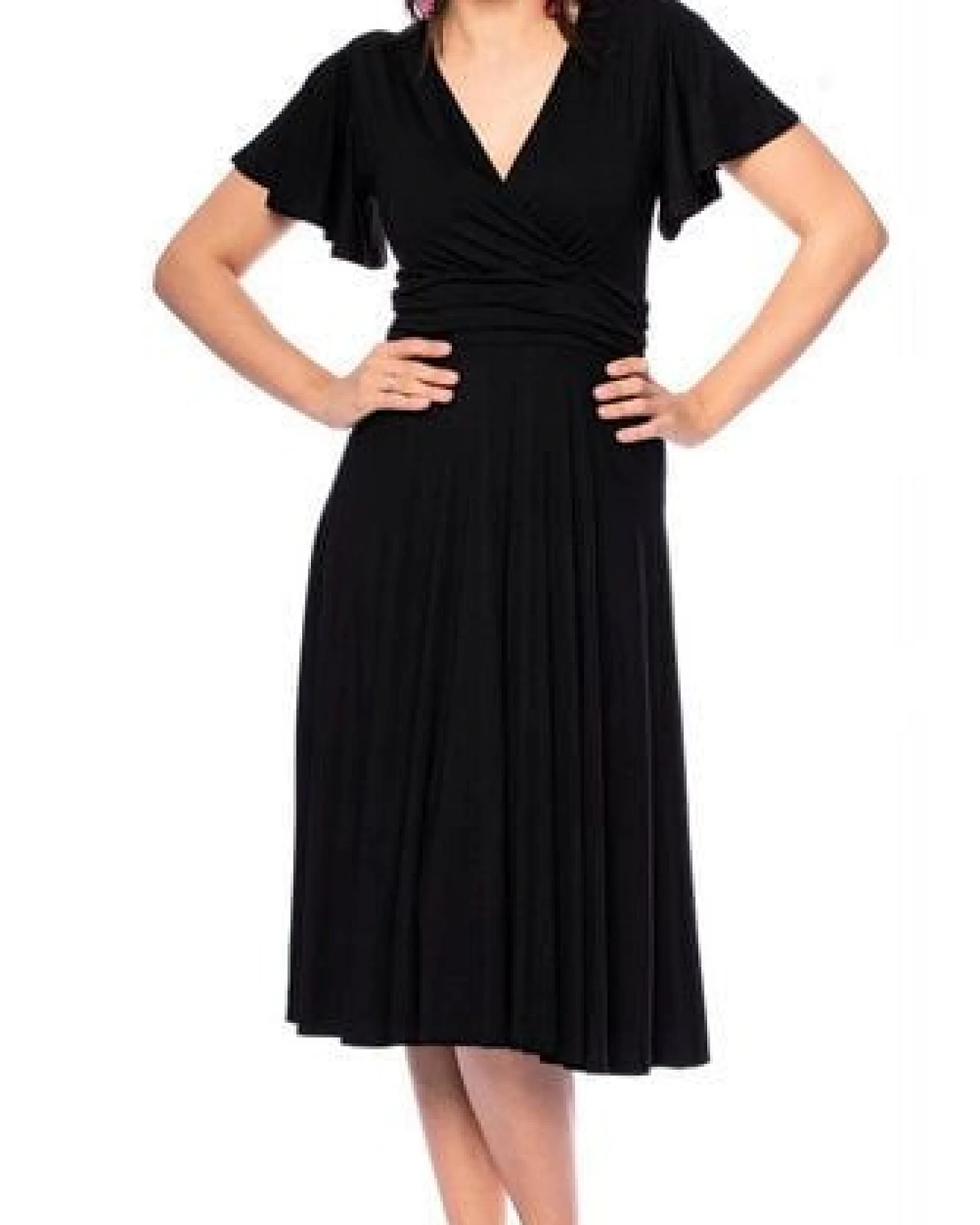 Ingoria NORA Midikleid in Wickeloptik mit geraffter Taille – Ansicht 2