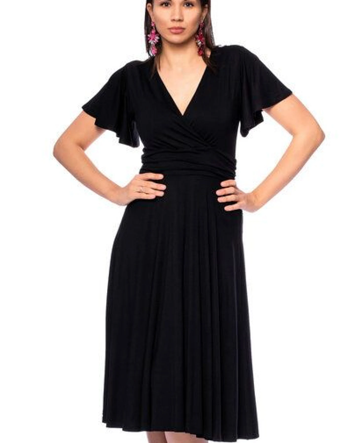 Ingoria NORA Midikleid in Wickeloptik mit geraffter Taille – Ansicht 3