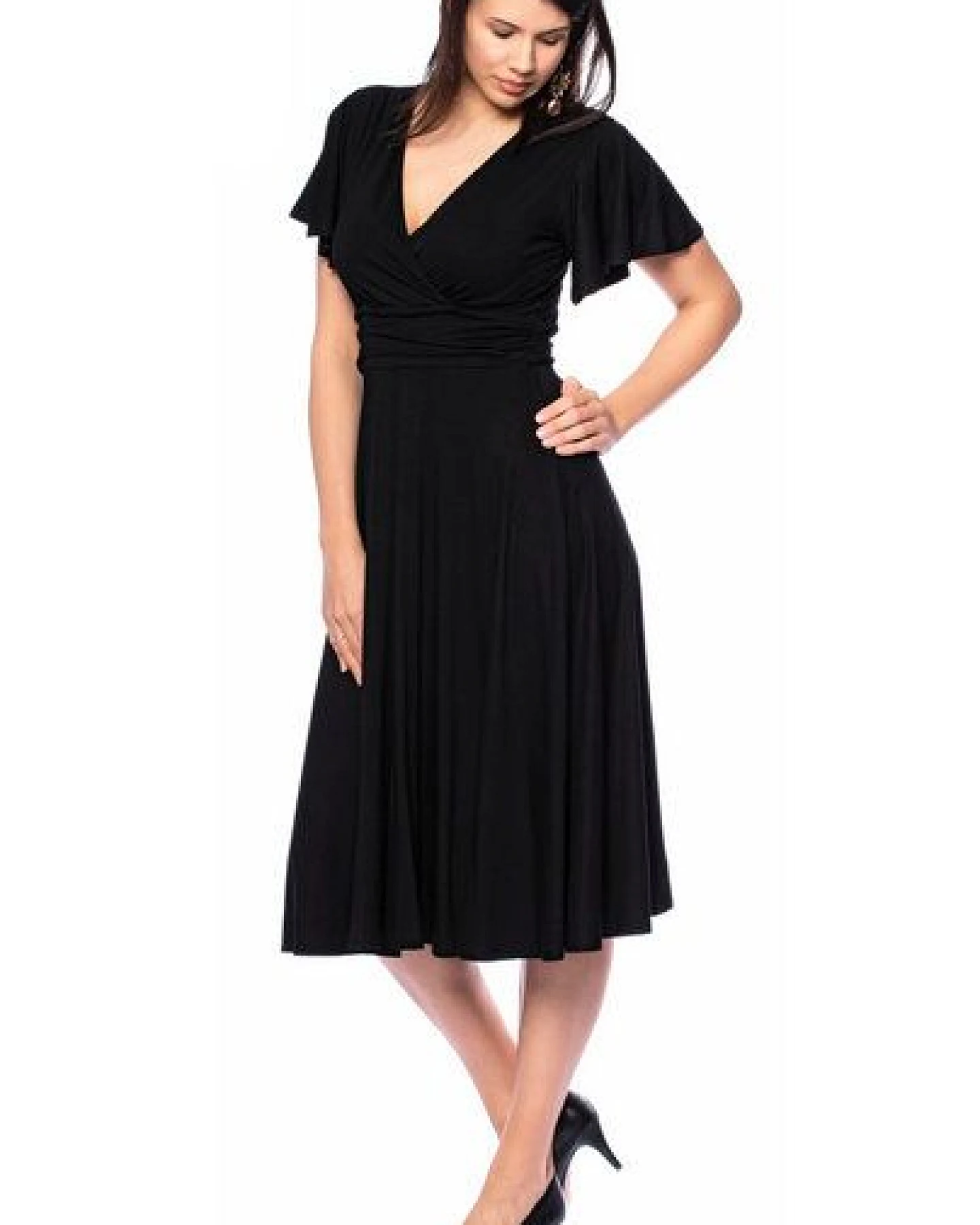Ingoria NORA Midikleid in Wickeloptik mit geraffter Taille – Ansicht 4