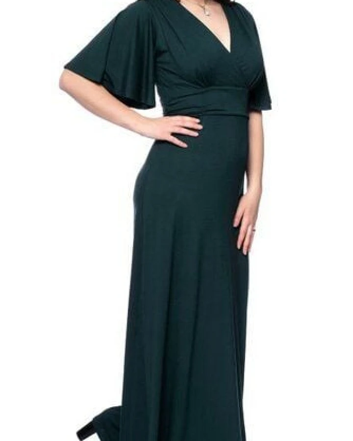 Ingoria NOELIA Maxikleid in Wickeloptik mit Schmetterlingsärmel