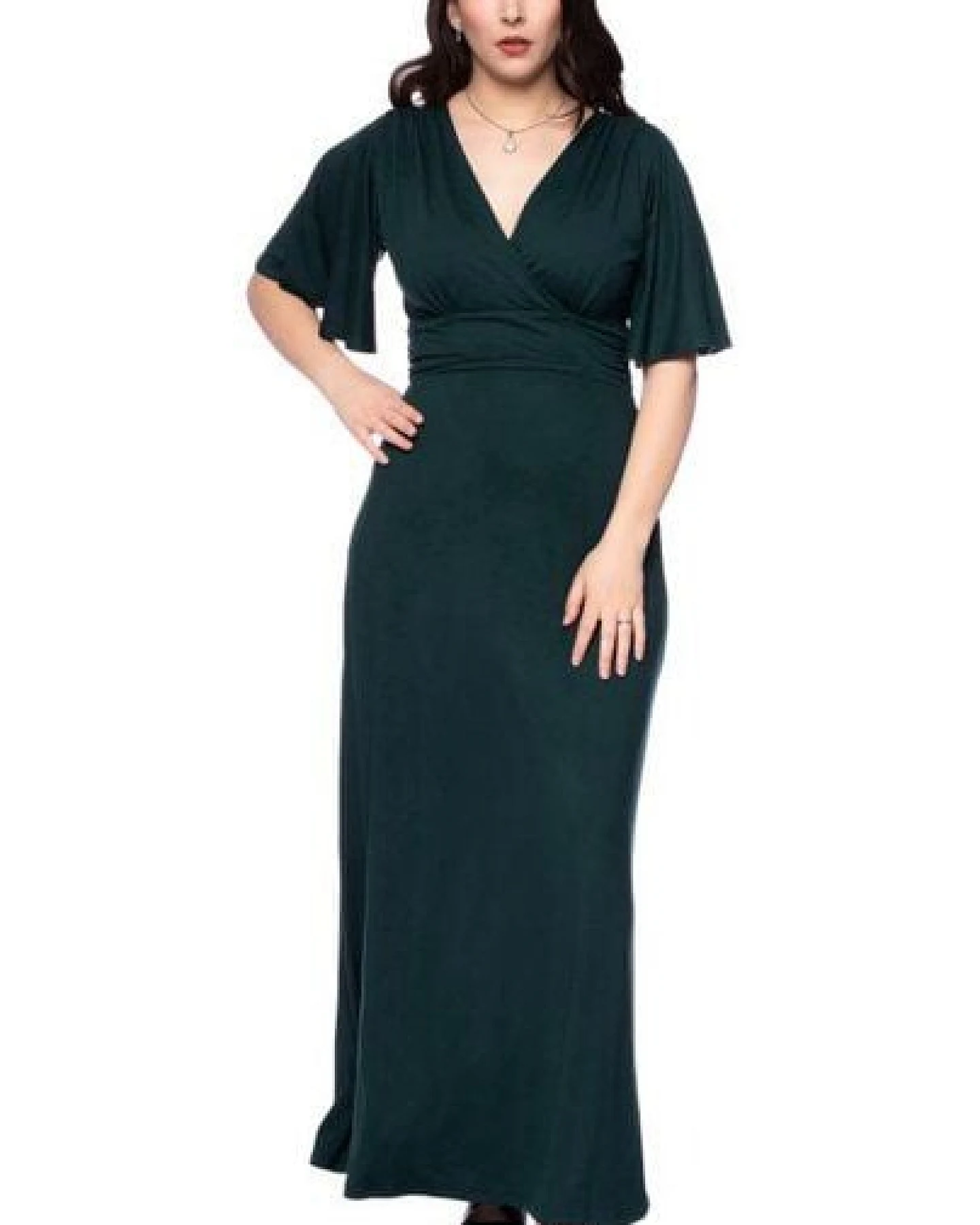 Ingoria NOELIA Maxikleid in Wickeloptik mit Schmetterlingsärmel – Ansicht 4