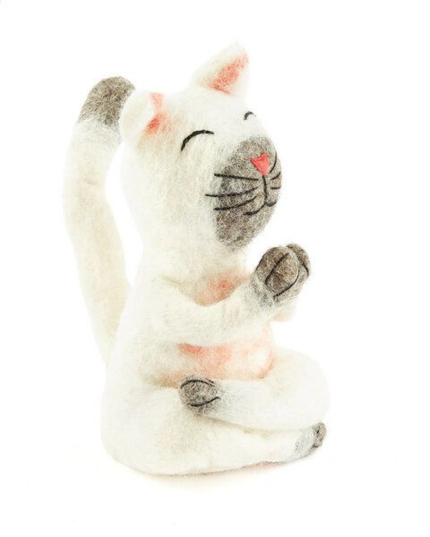 short'n'pietz Weiße Yoga Katze als Filz Eierwärmer – Ansicht 2