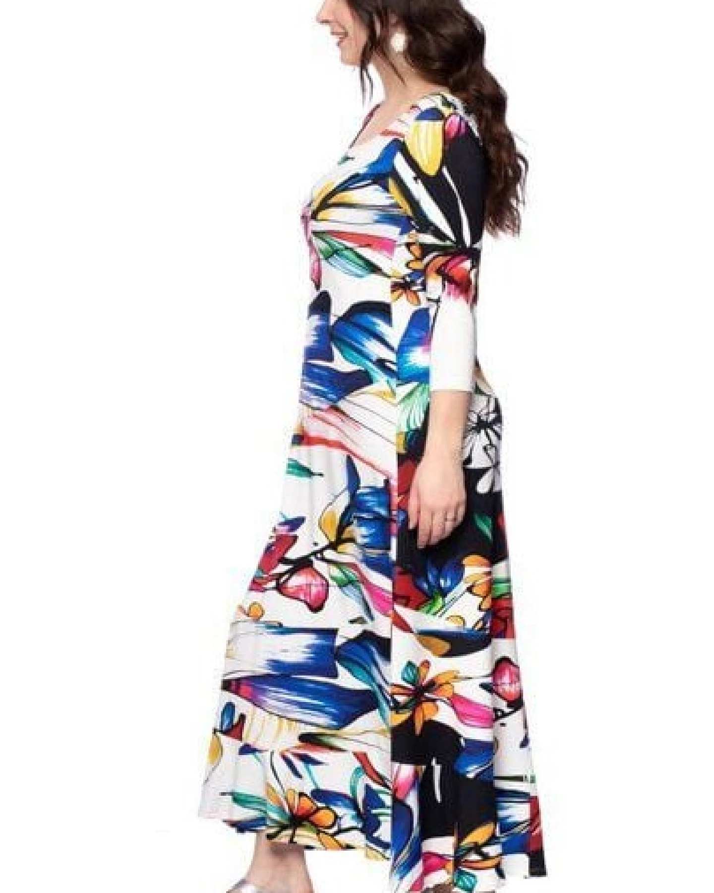 Ingoria CAMILLA Maxikleid mit 3/4 Arm (Mit Print) – Ansicht 4