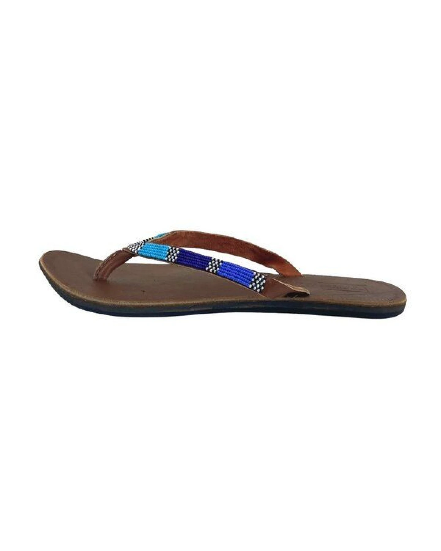 Swahili Coast Ledersandalen mit Perlen - ATLAS - Multi & Blue – Ansicht 3