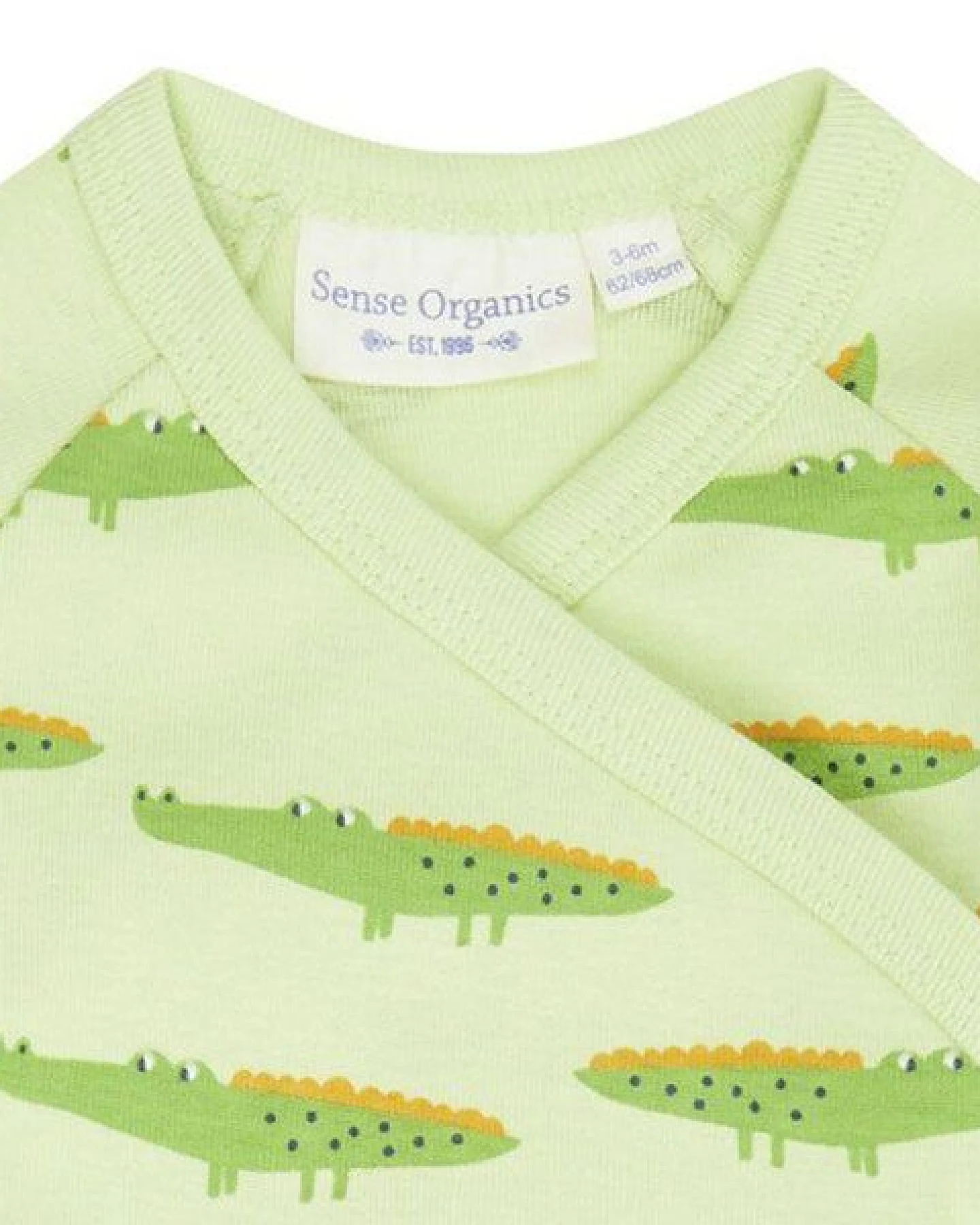 sense-organics Baby Wickelbody *Kroko grün*/*Kakadu pink* Gots & Fair Trade I Sense Organics – Ansicht 2