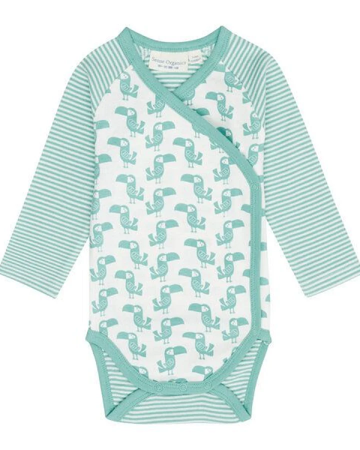 sense-organics Baby Wickelbody *Tukan blau*/*Tukan olive* Gots & Fairtrade I Sense Organics