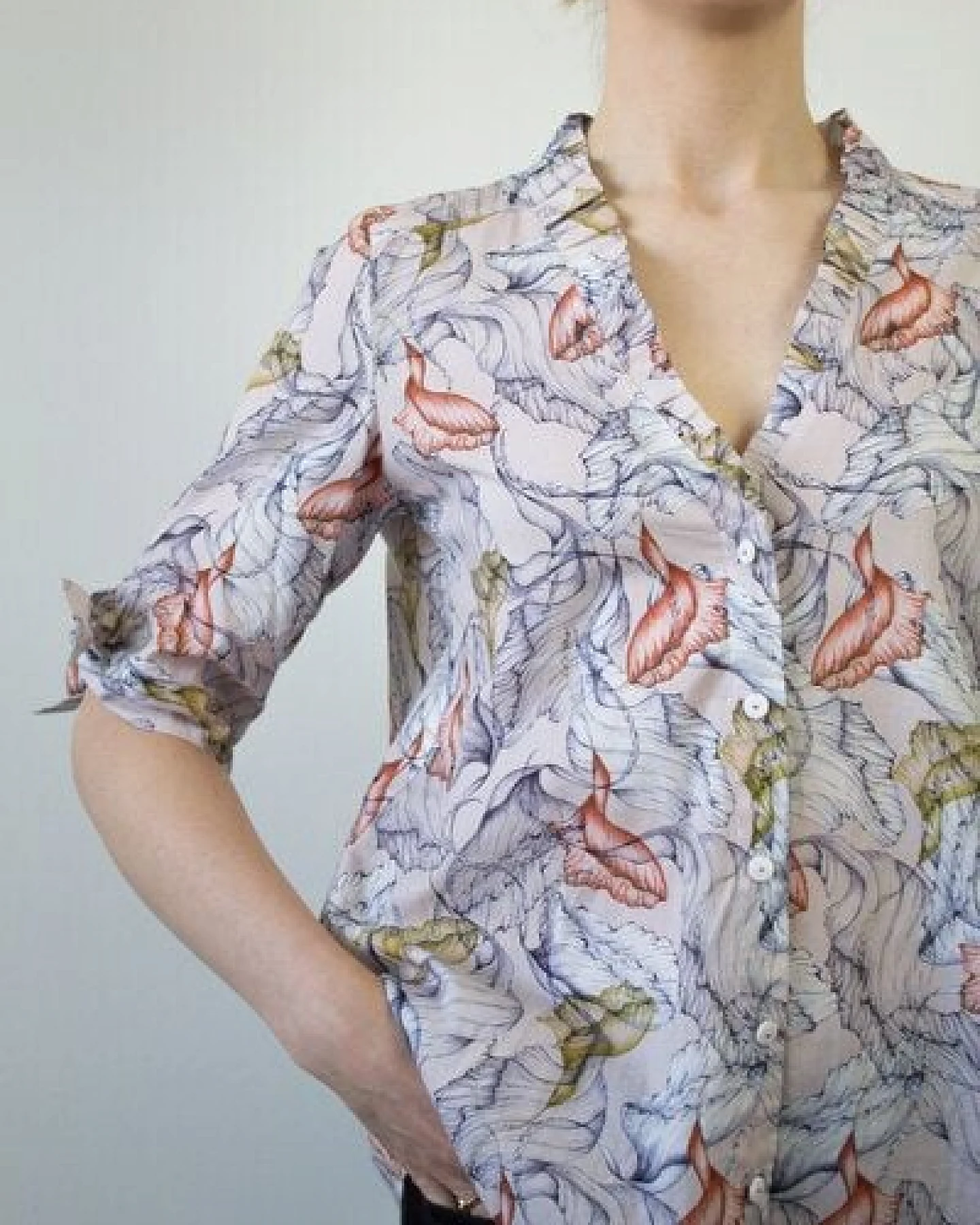 Skrabak Damen Bluse aus Bio-Baumwolle "Britta" mit floralem Muster – Ansicht 4