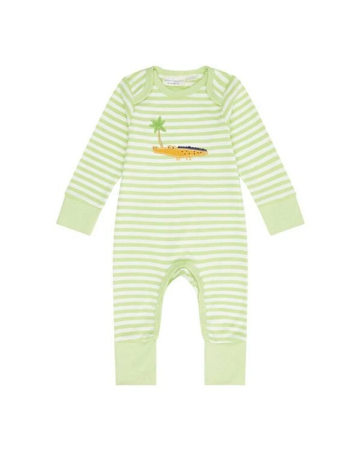 sense-organics Baby Romper/Schlafanzug *Kroko* Gots & Fairtrade