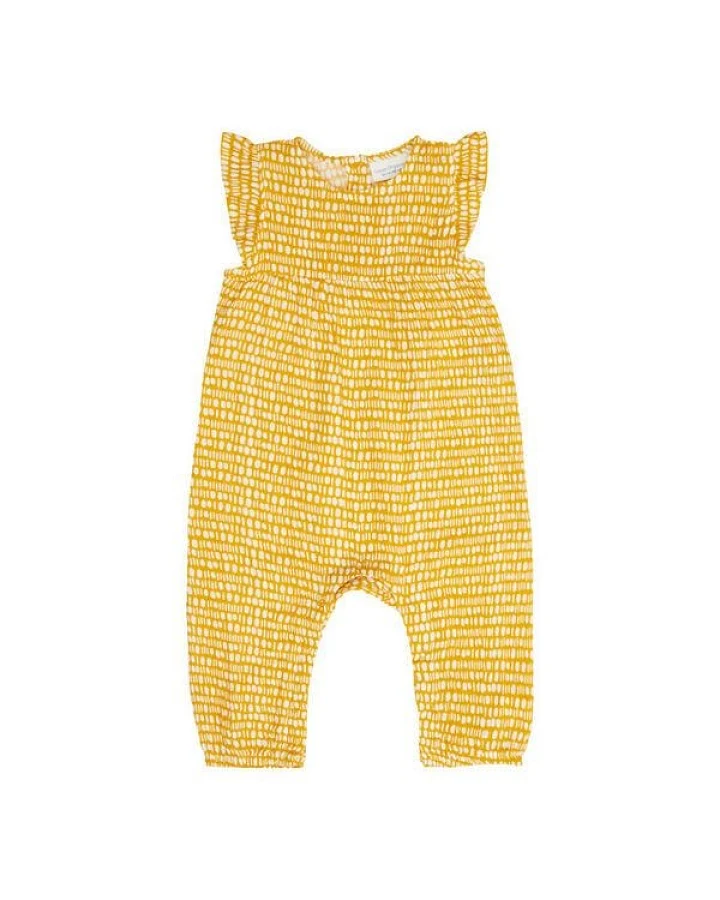 sense-organics Baby Butterfly Romper *Punkte gelb* Gots Bio
