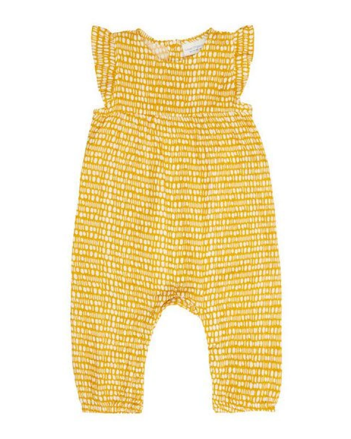 sense-organics Baby Butterfly Romper *Punkte gelb* Gots Bio