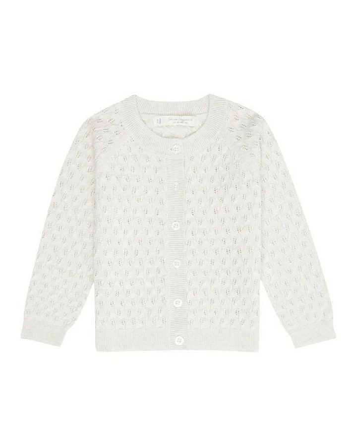sense-organics Baby Strickjacke *Cardigan hellgrau* Gots Bio