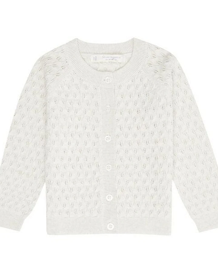 sense-organics Baby Strickjacke *Cardigan hellgrau* Gots Bio