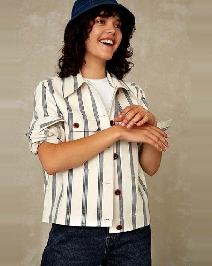 Kings Of Indigo Lavinia Ecru Stripe