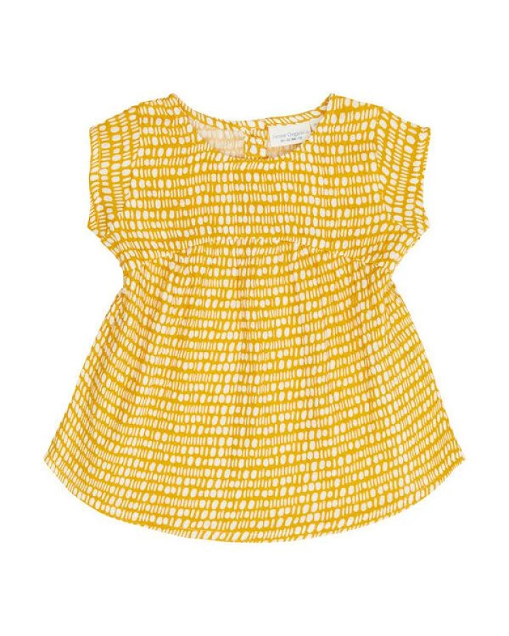 sense-organics Baby Tunika/Kleid *Punkte gelb* Gots & Bio