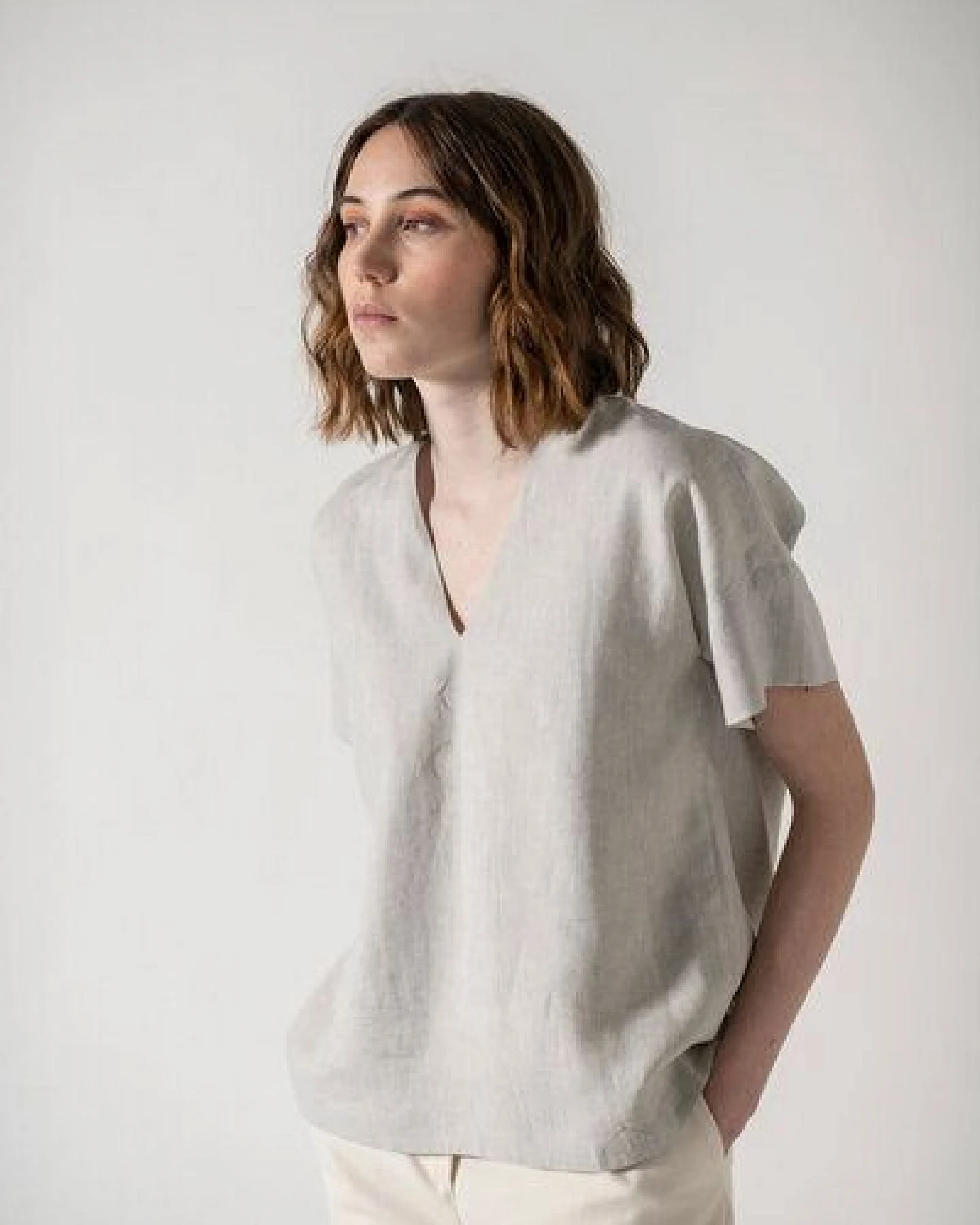 Grenzgang Damen Bluse COCO aus kühlendem Bio-Leinen – Ansicht 2