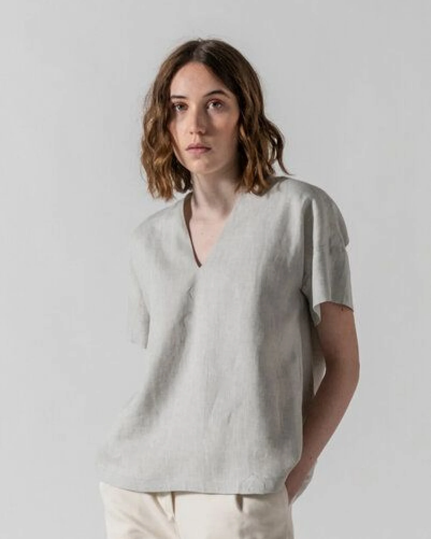 Grenzgang Damen Bluse COCO aus kühlendem Bio-Leinen – Ansicht 2