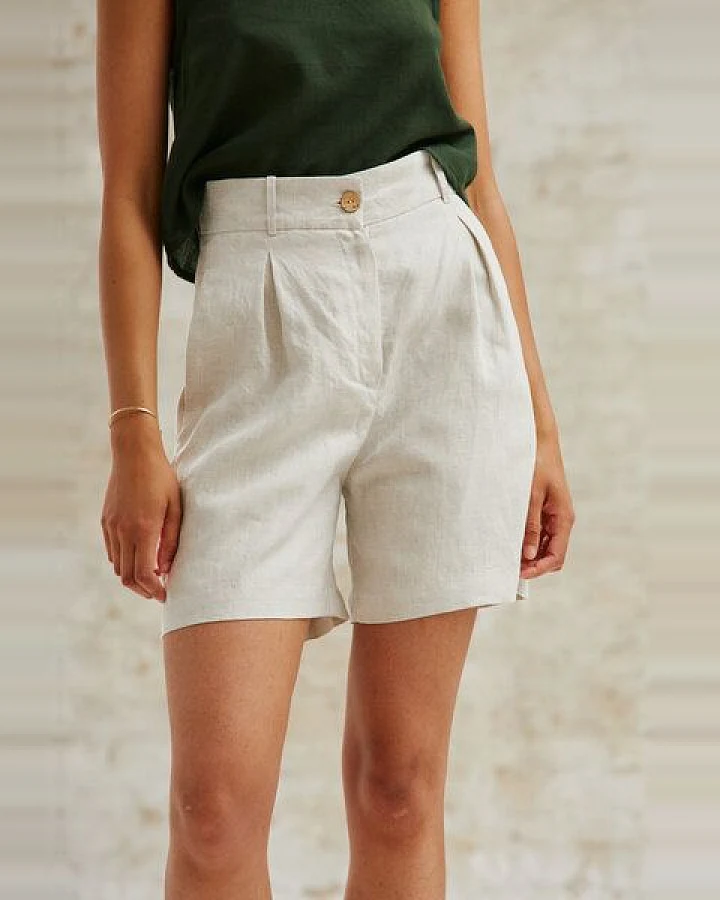Jyoti - Fair Works Hanf Highwaist Shorts Aakash