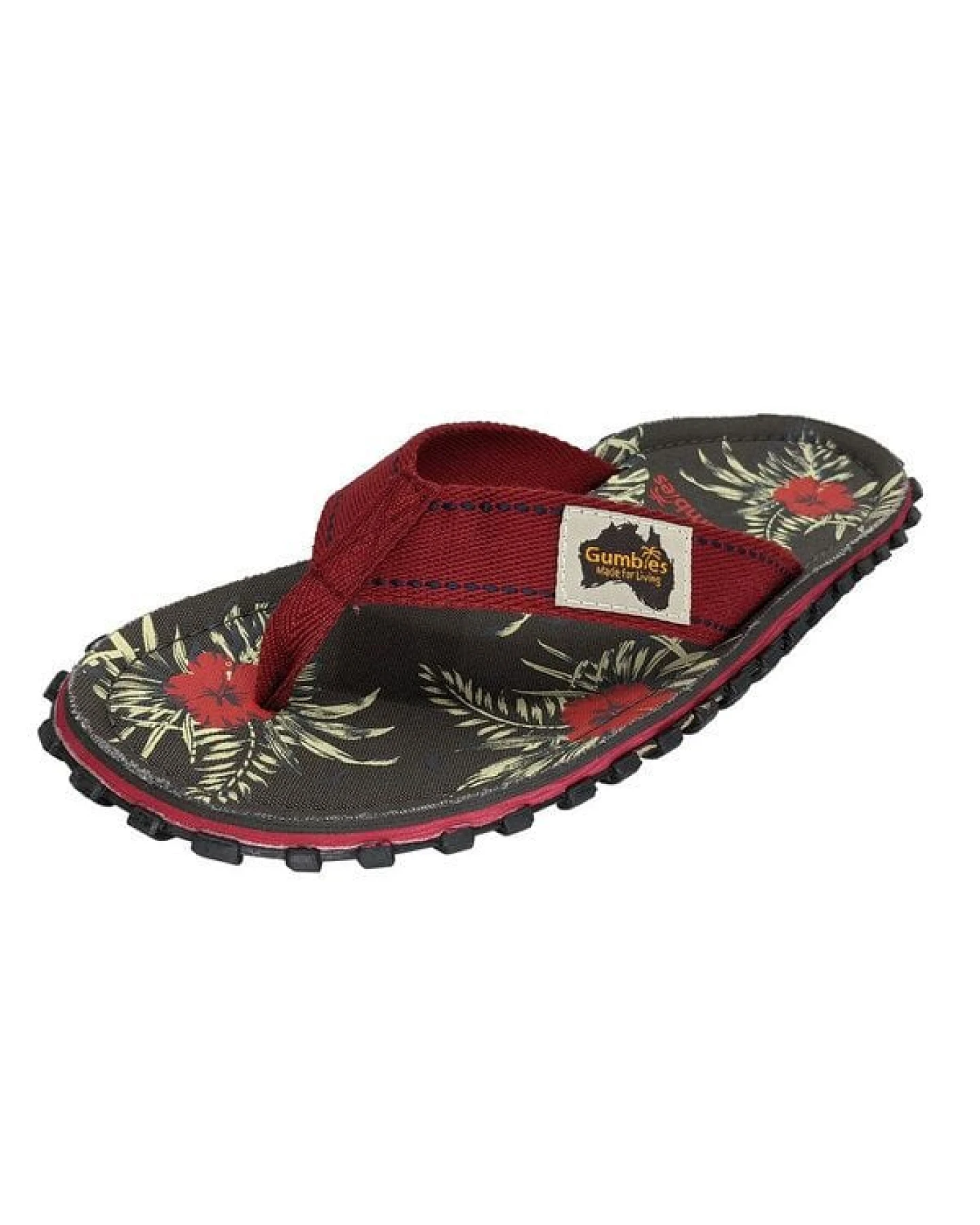 GUMBIES Grey Hibiscus - Nachhaltige Zehensandalen für Damen und Herren – Ansicht 3