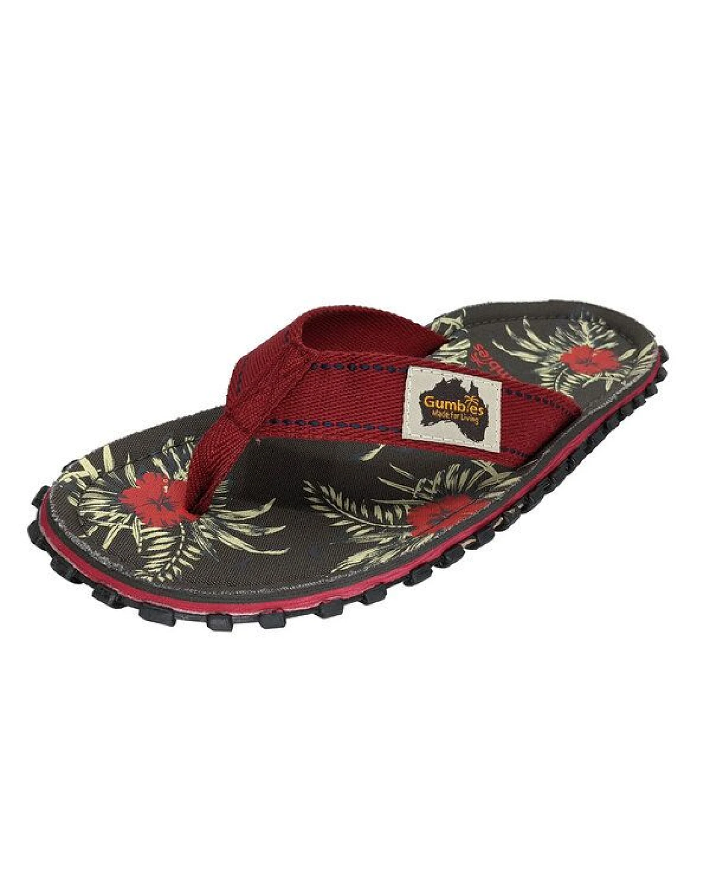 GUMBIES Grey Hibiscus - Nachhaltige Zehensandalen für Damen und Herren – Ansicht 3