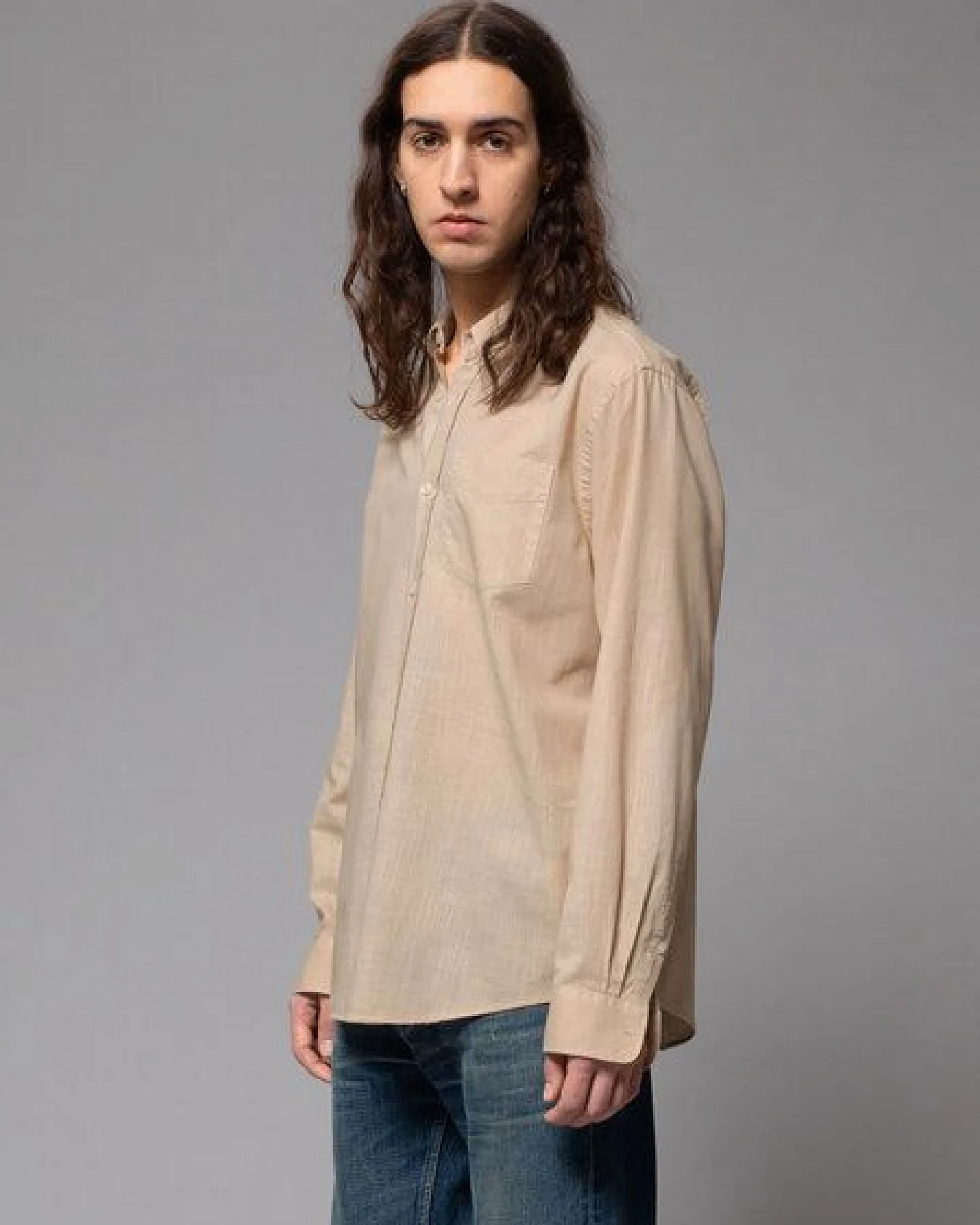 Nudie Jeans Herren Hemd "Chuck BD Summer Breeze", Cream – Ansicht 2