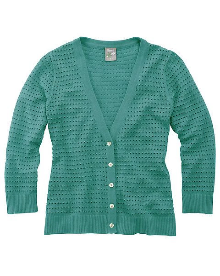 HempAge Cardigan Johanna pacific