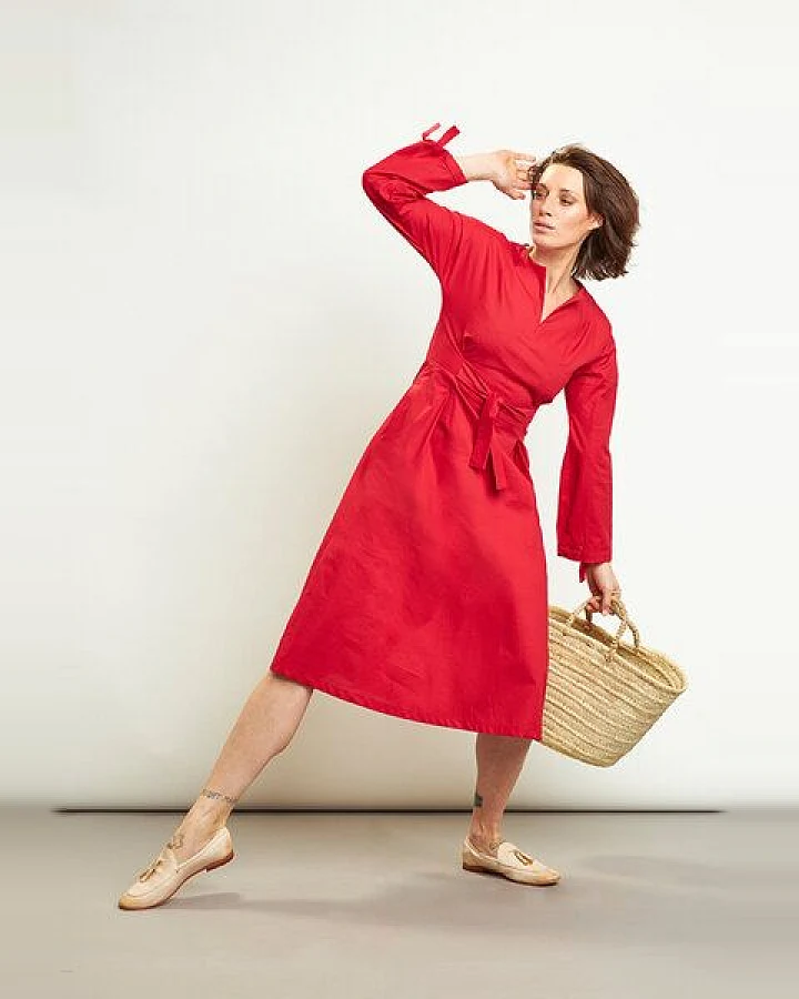 Skrabak Kleid "Ondine" aus Bio-Baumwolle rot