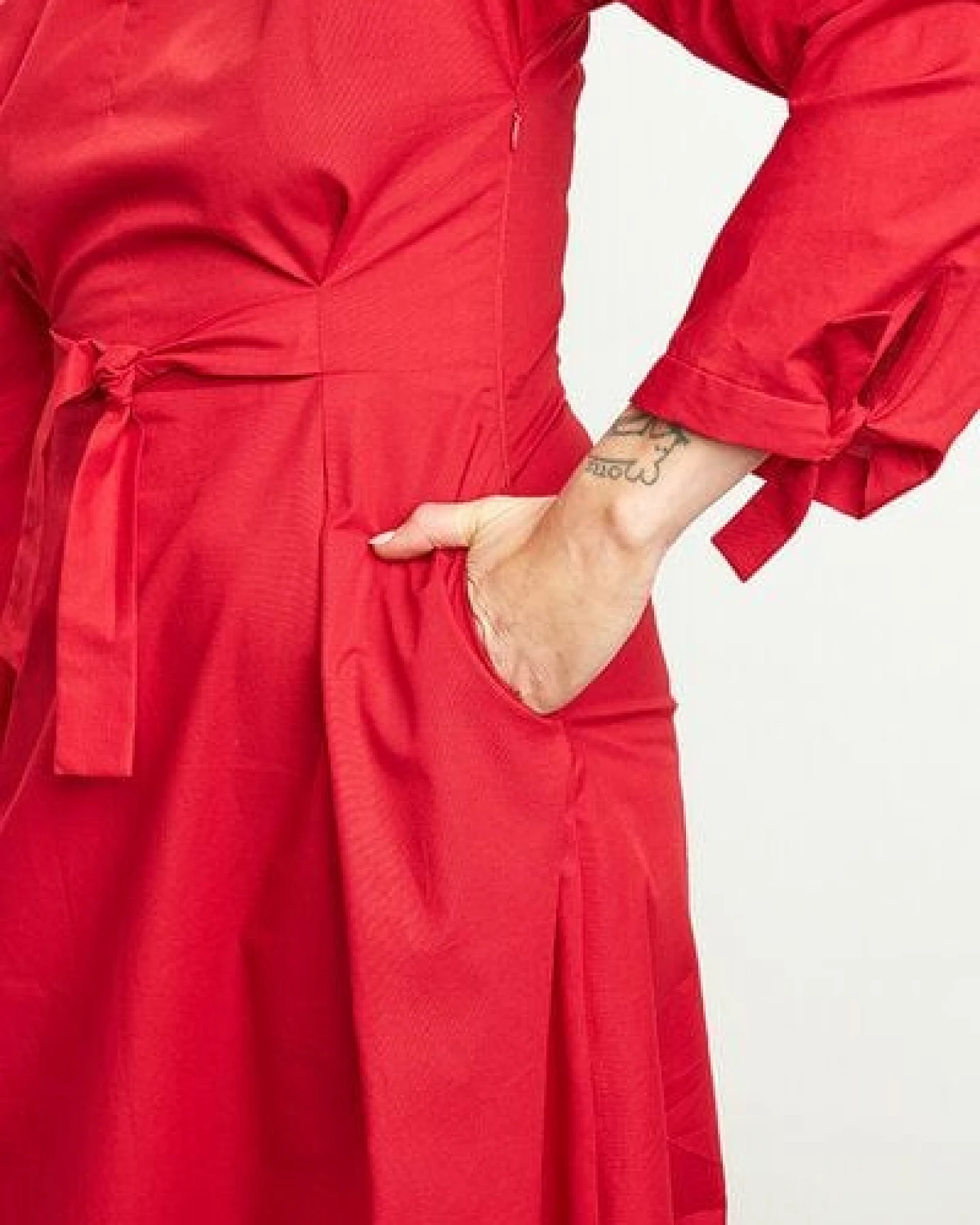 Skrabak Kleid "Ondine" aus Bio-Baumwolle rot – Ansicht 3