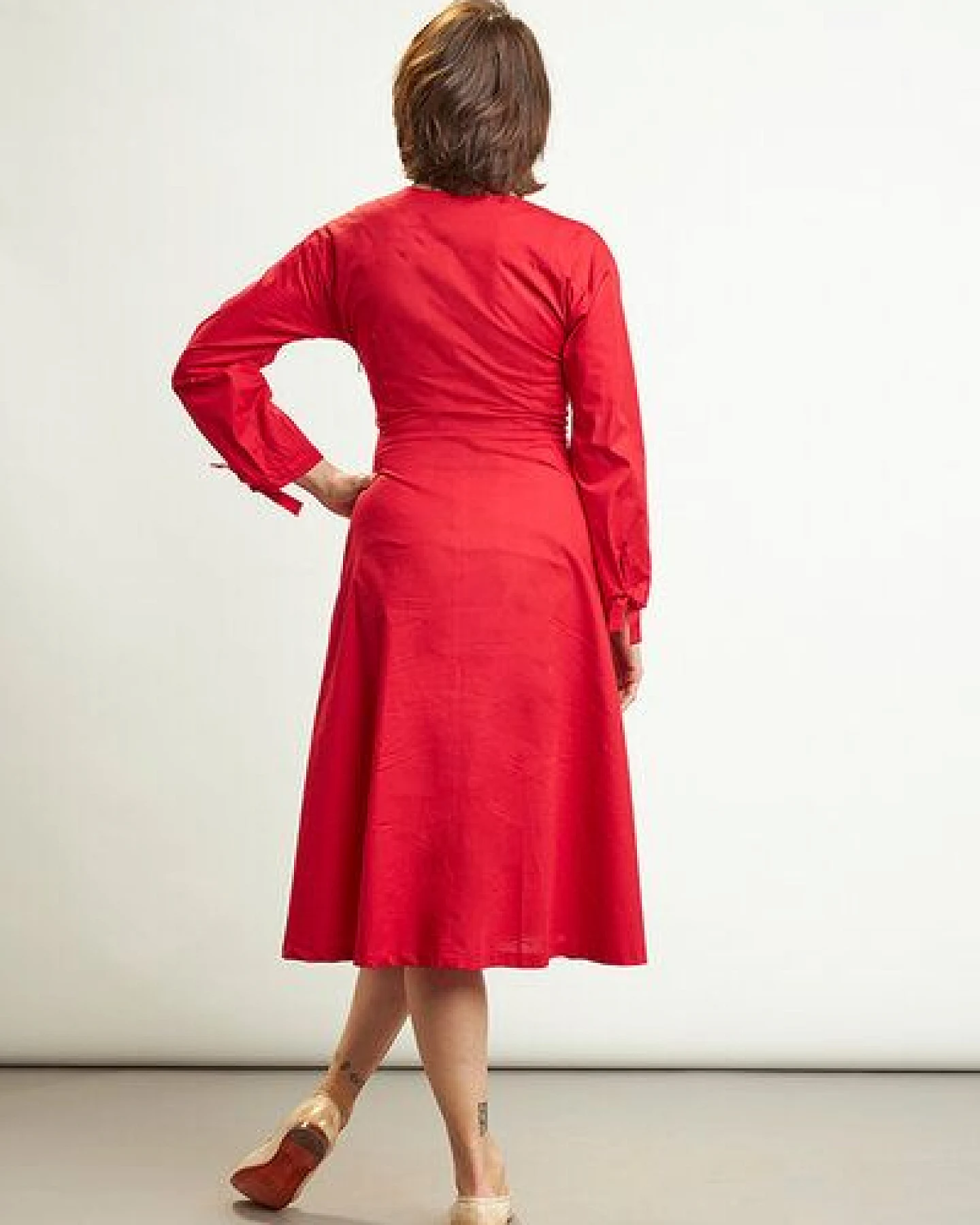Skrabak Kleid "Ondine" aus Bio-Baumwolle rot – Ansicht 2