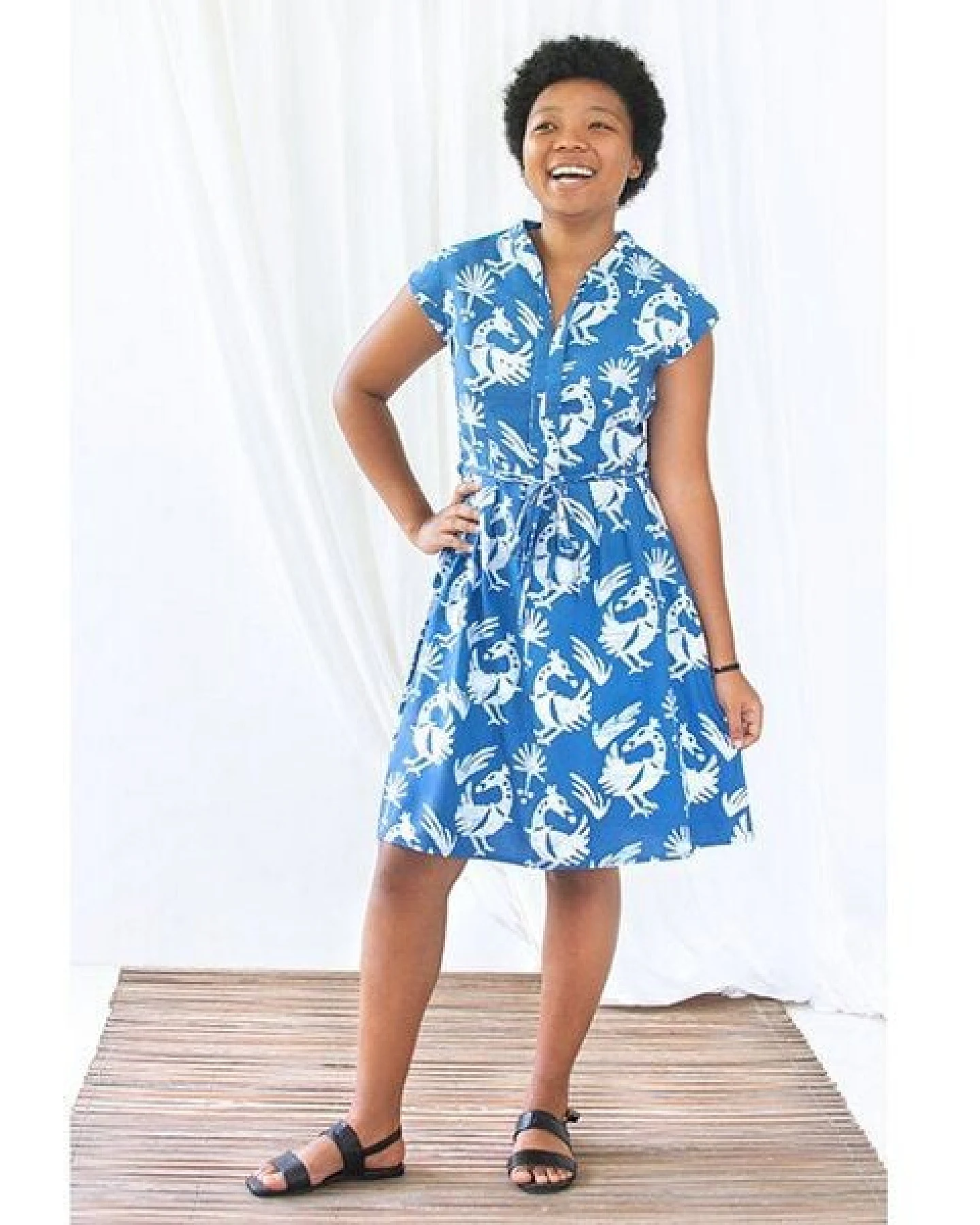 Global Mamas Bio Kleid - RETRO - Rings – Ansicht 4
