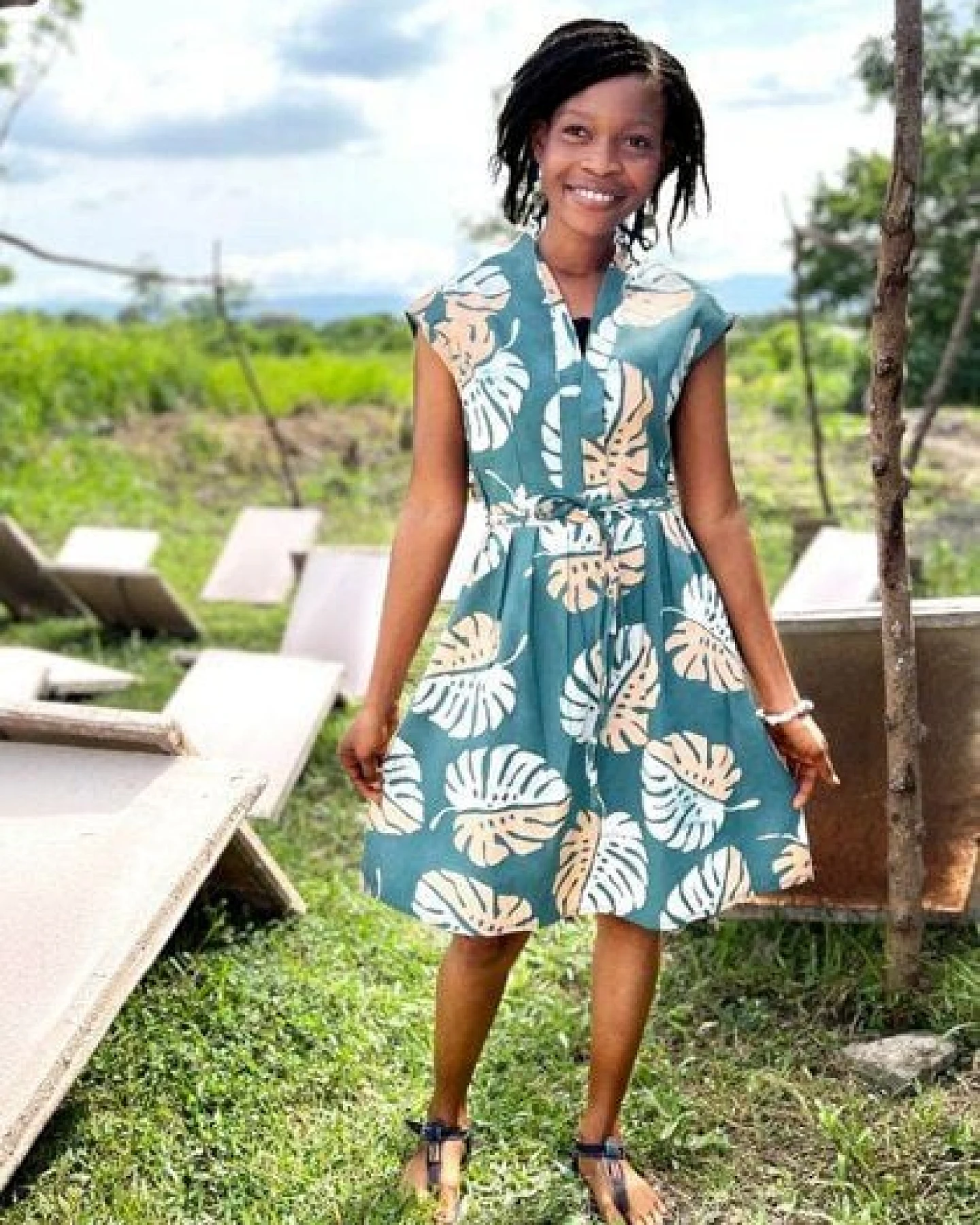 Global Mamas Bio Kleid - RETRO - Rings – Ansicht 2