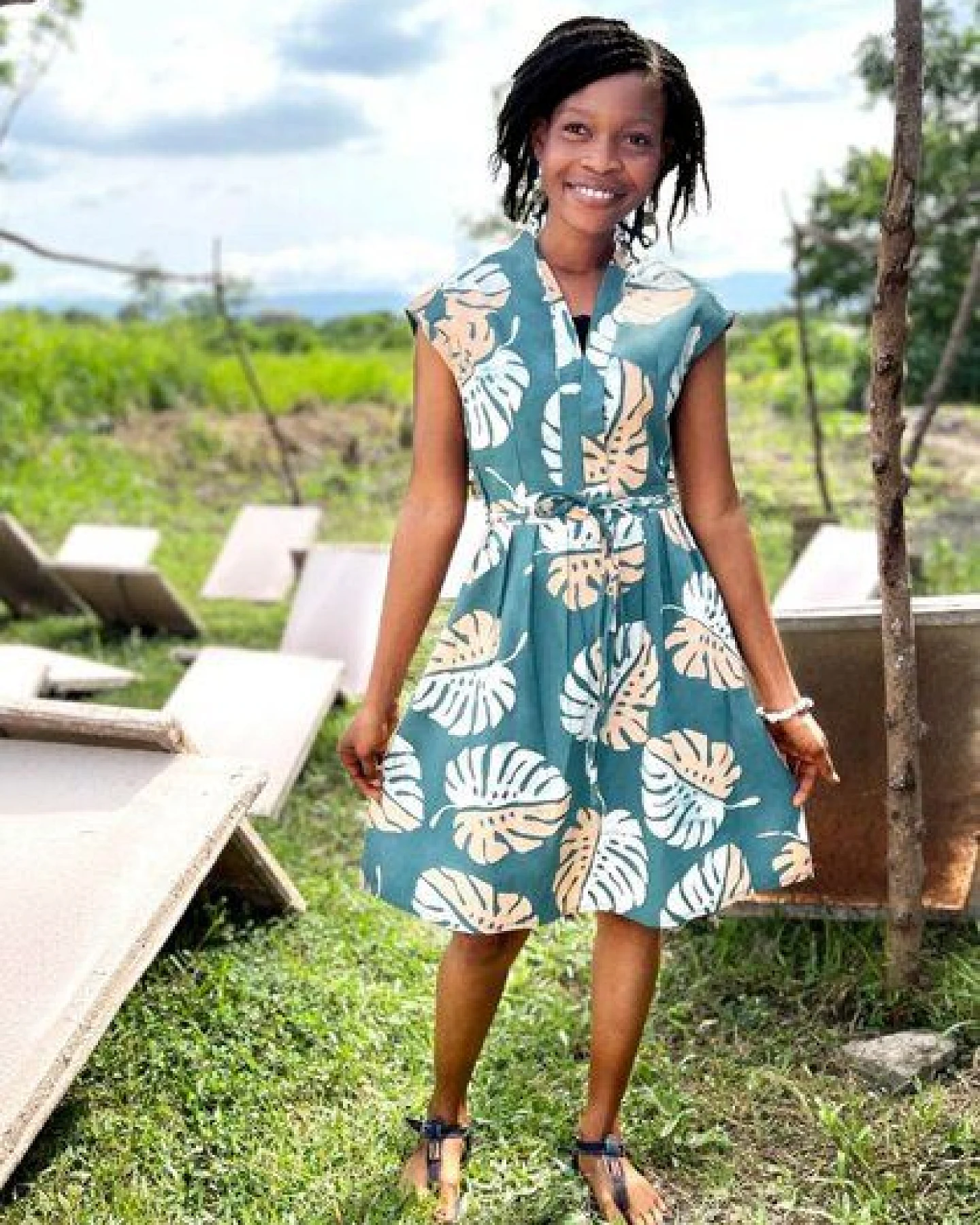 Global Mamas Bio Kleid - RETRO - Rings – Ansicht 2