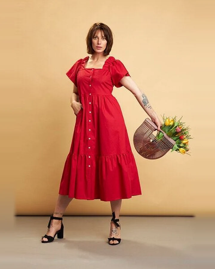 Skrabak Kleid "Lola" aus Bio-Baumwolle rot