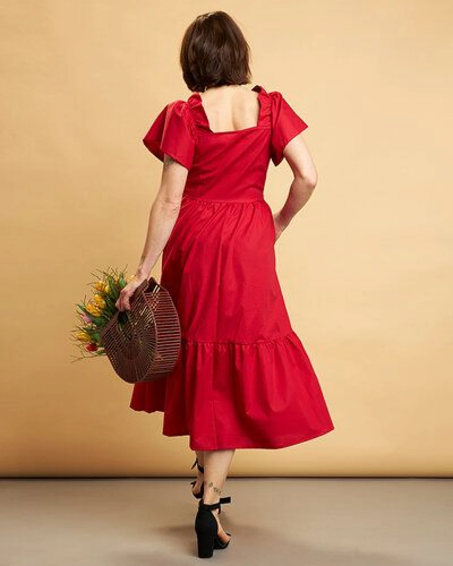 Skrabak Kleid "Lola" aus Bio-Baumwolle rot – Ansicht 2