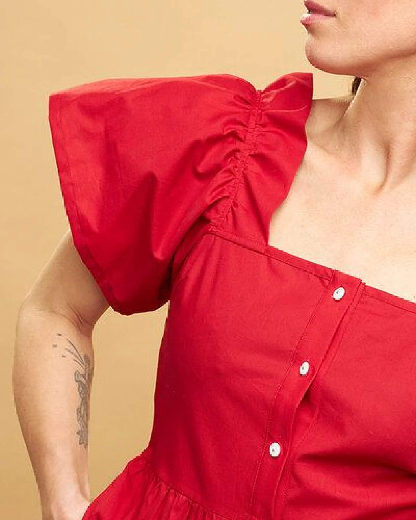 Skrabak Kleid "Lola" aus Bio-Baumwolle rot – Ansicht 3