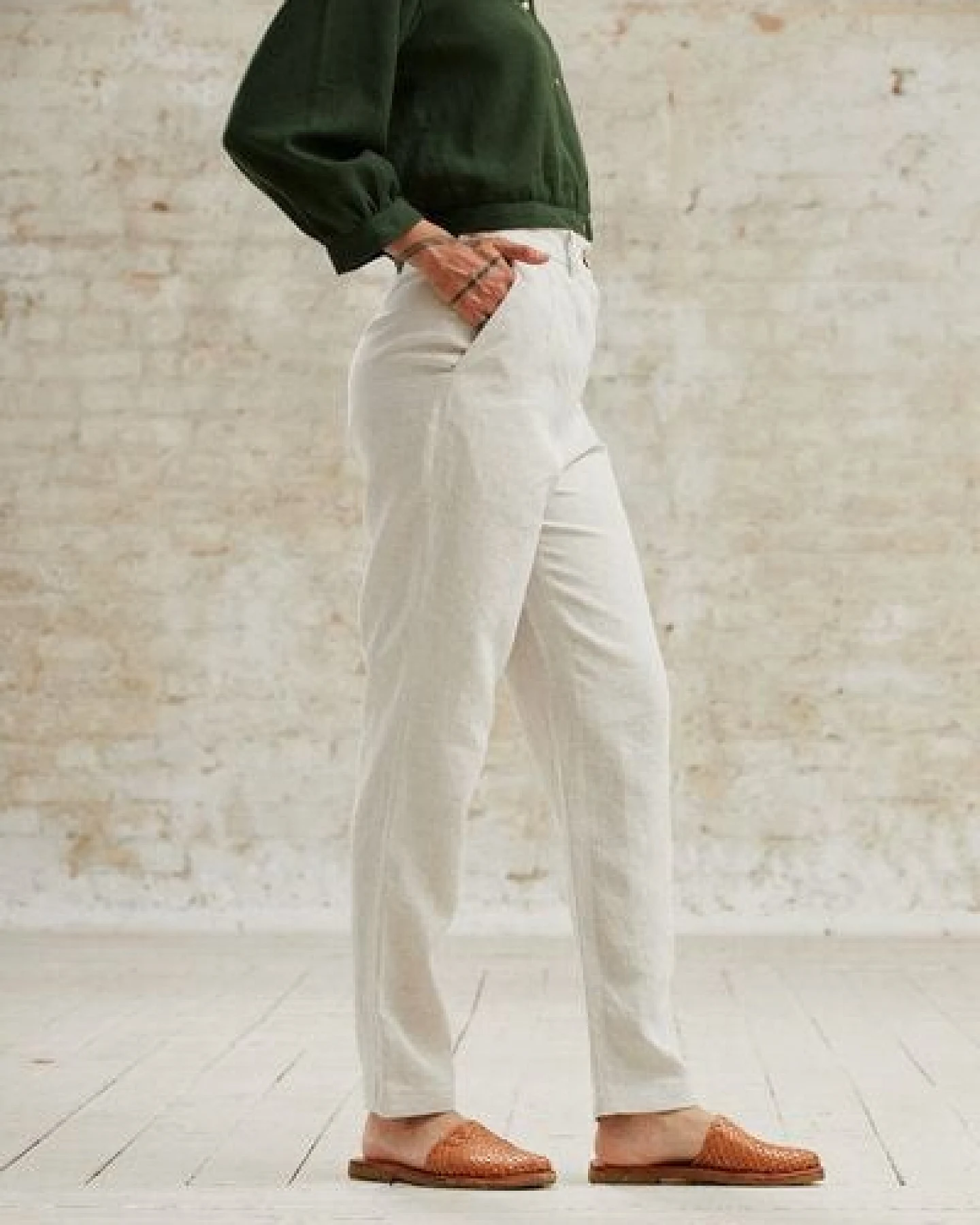 Jyoti - Fair Works Hanf Hose Suhrut Greige – Ansicht 2