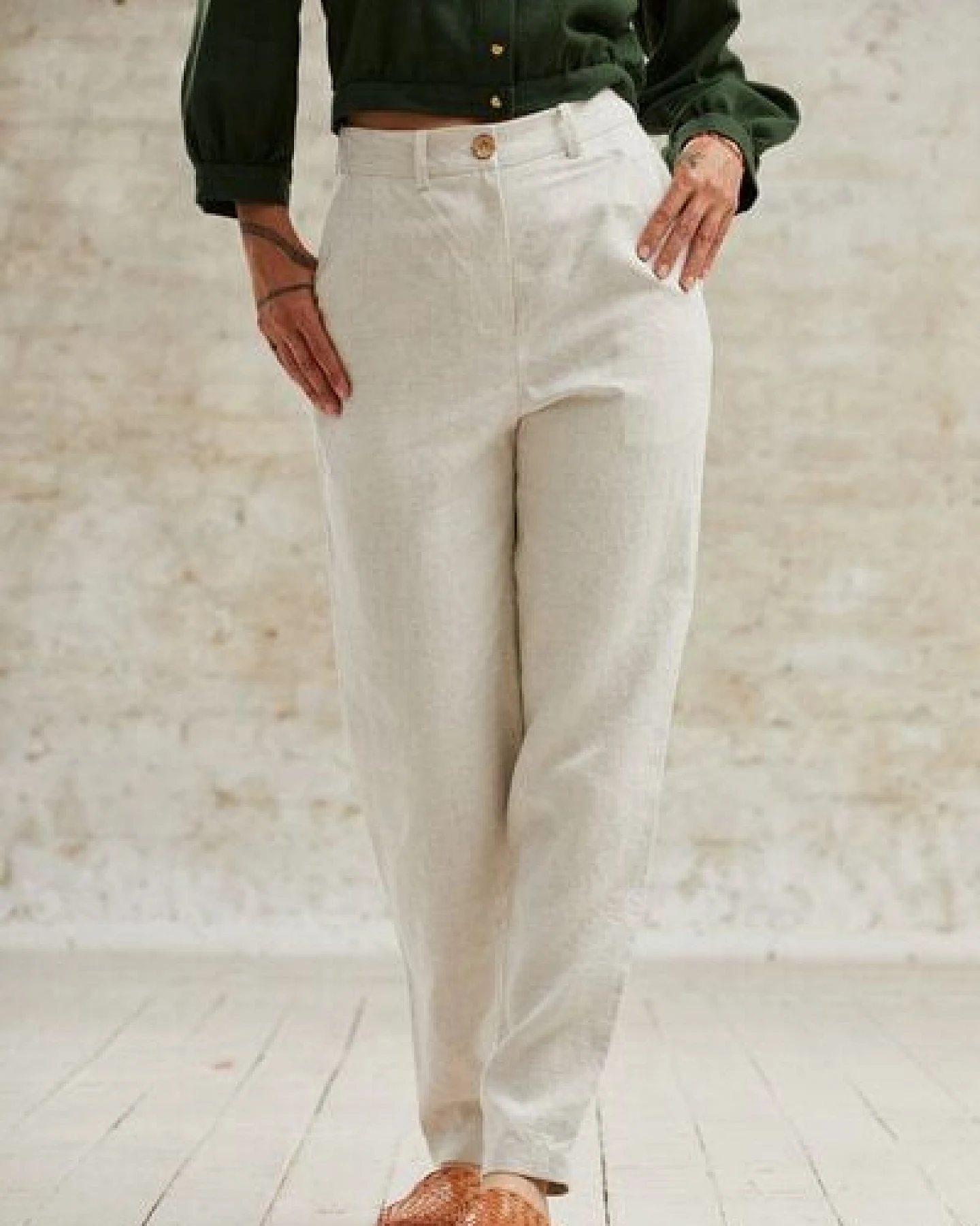 Jyoti - Fair Works Hanf Hose Suhrut Greige – Ansicht 3