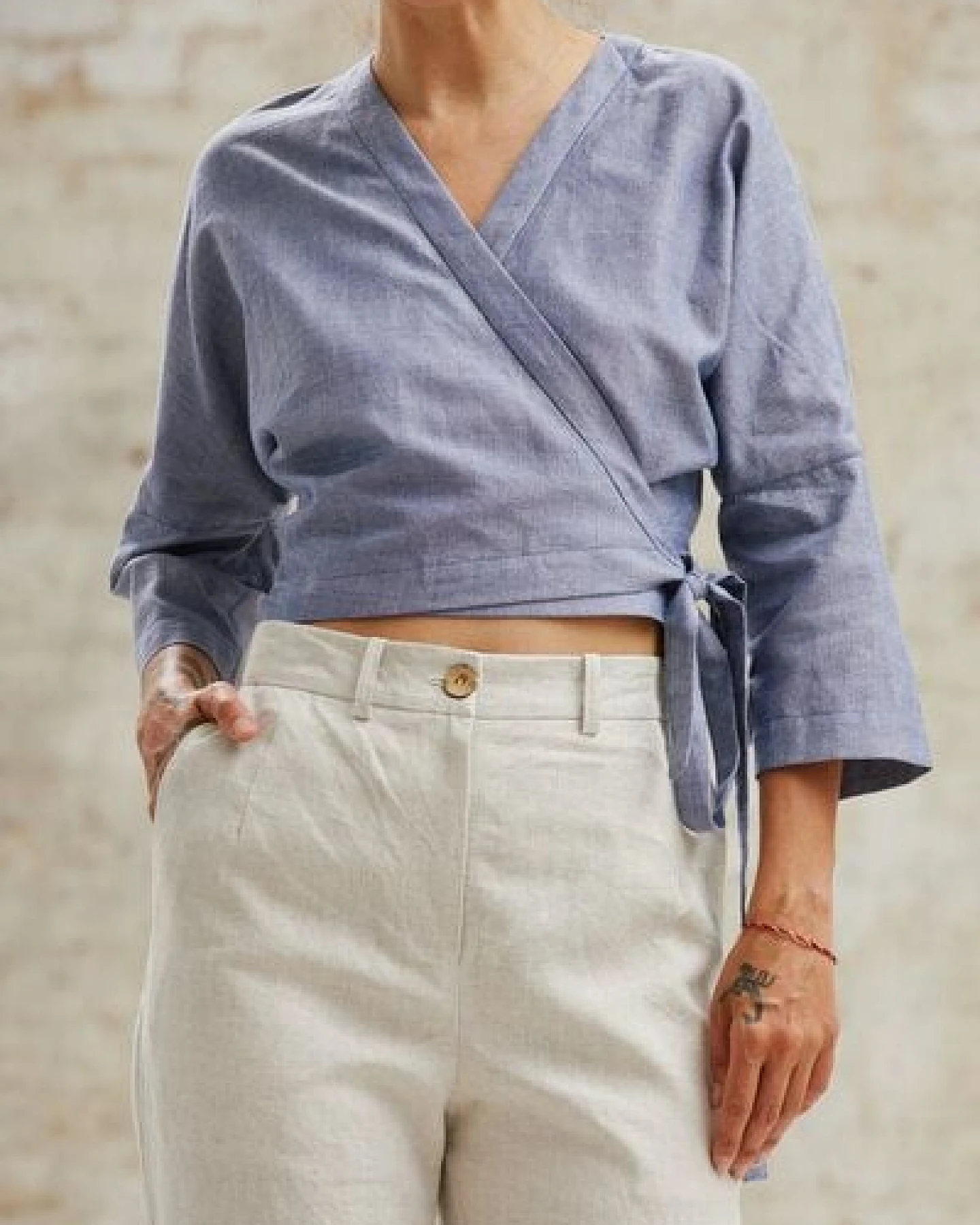 Jyoti - Fair Works Hanf Hose Suhrut Greige – Ansicht 4
