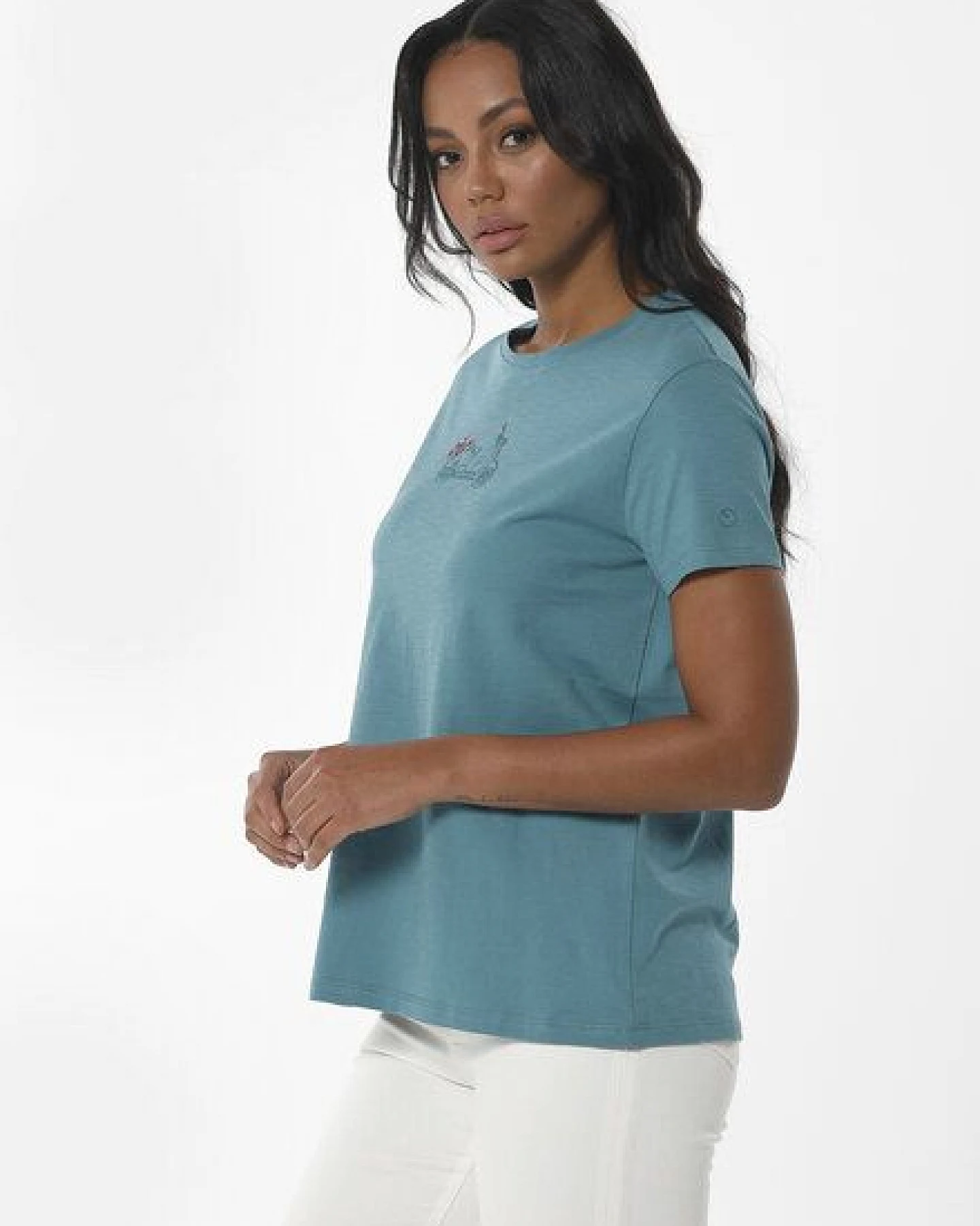 ORGANICATION T-Shirt aus Bio-Baumwolle mit Stickerei – Ansicht 3